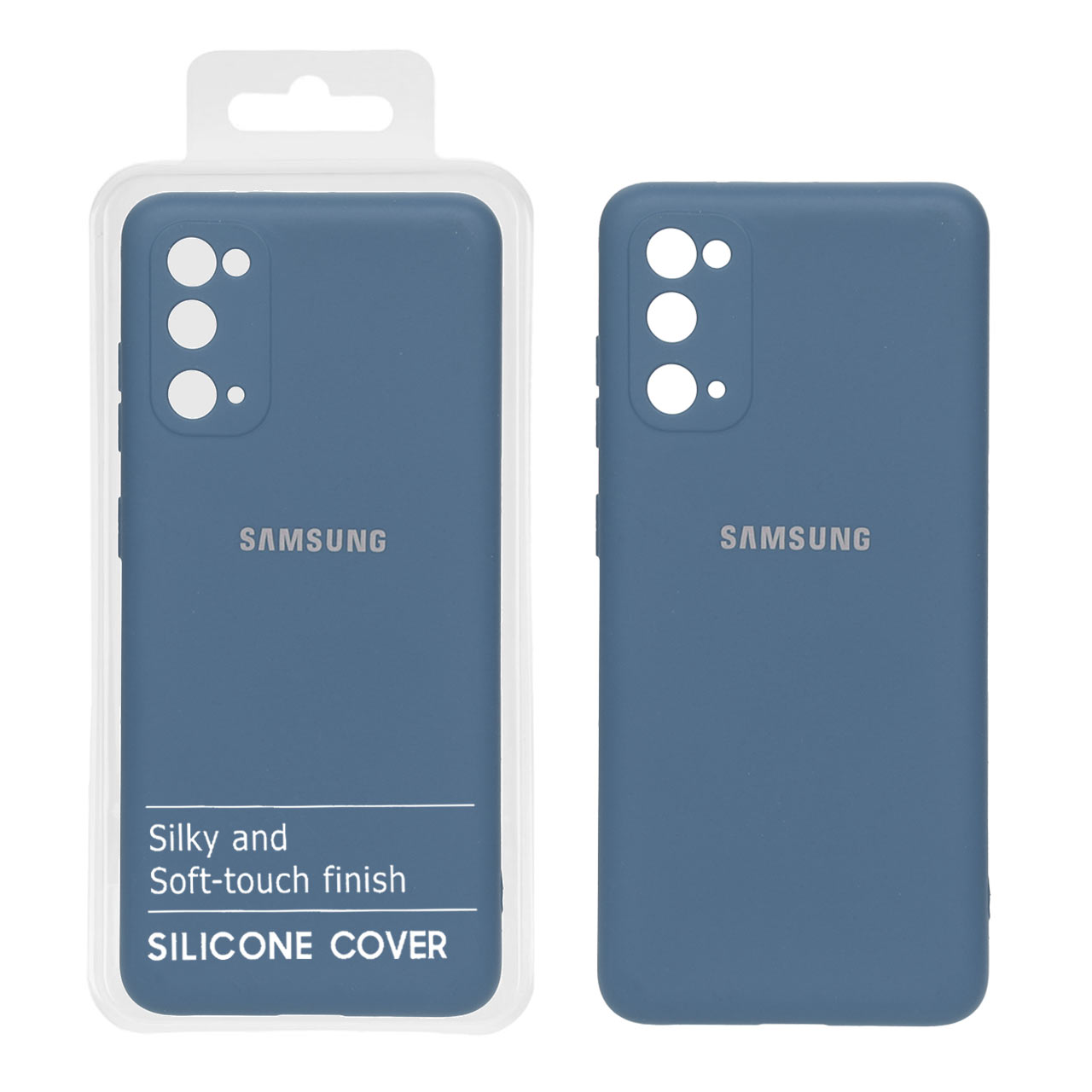 قاب نیو سیلیکون محافظ لنزدار RFF مدل Samsung S20 - آبی فیلی (پک دار)