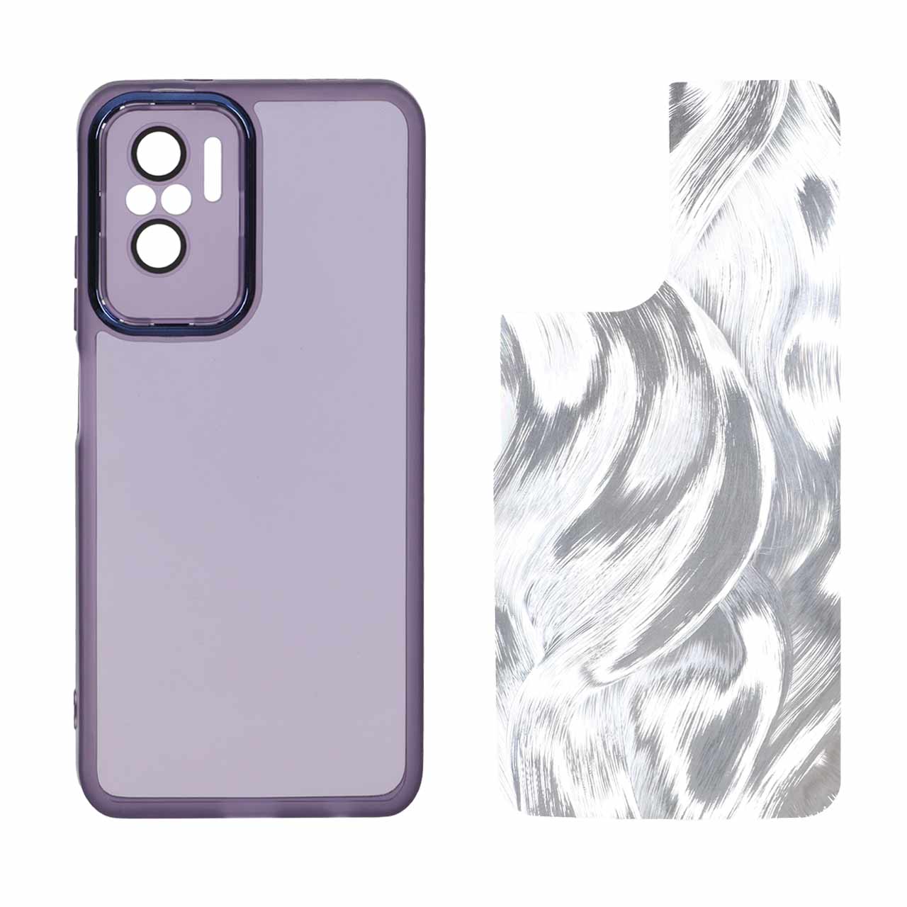 قاب ژله ای لنز گلس دار طرح اطلسی مناسب برای شیائومی ردمی نوت ۱۰ 4G / ردمی نوت ۱۰ اس / پوکو ام ۵ اس