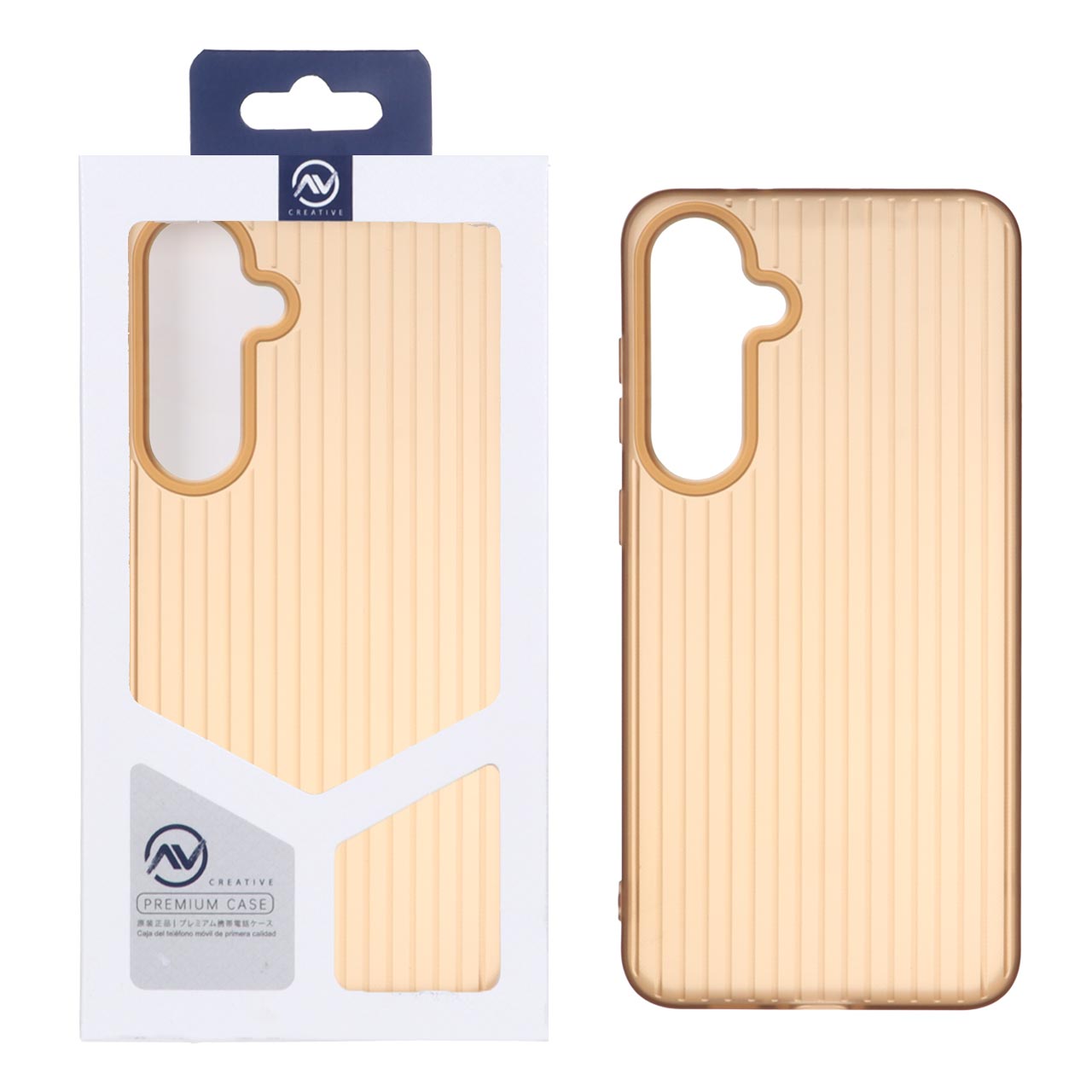 قاب طرح Line Case ژله‌ای قهوه‌ای مناسب برای سامسونگ گلکسی S24 FE