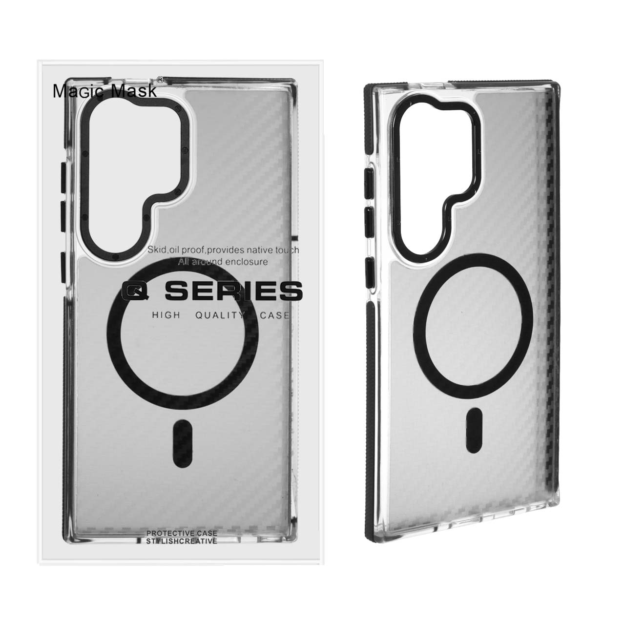 قاب طرح Q Series پشت کربن MagSafe مناسب برای سامسونگ گلکسی S24 Ultra