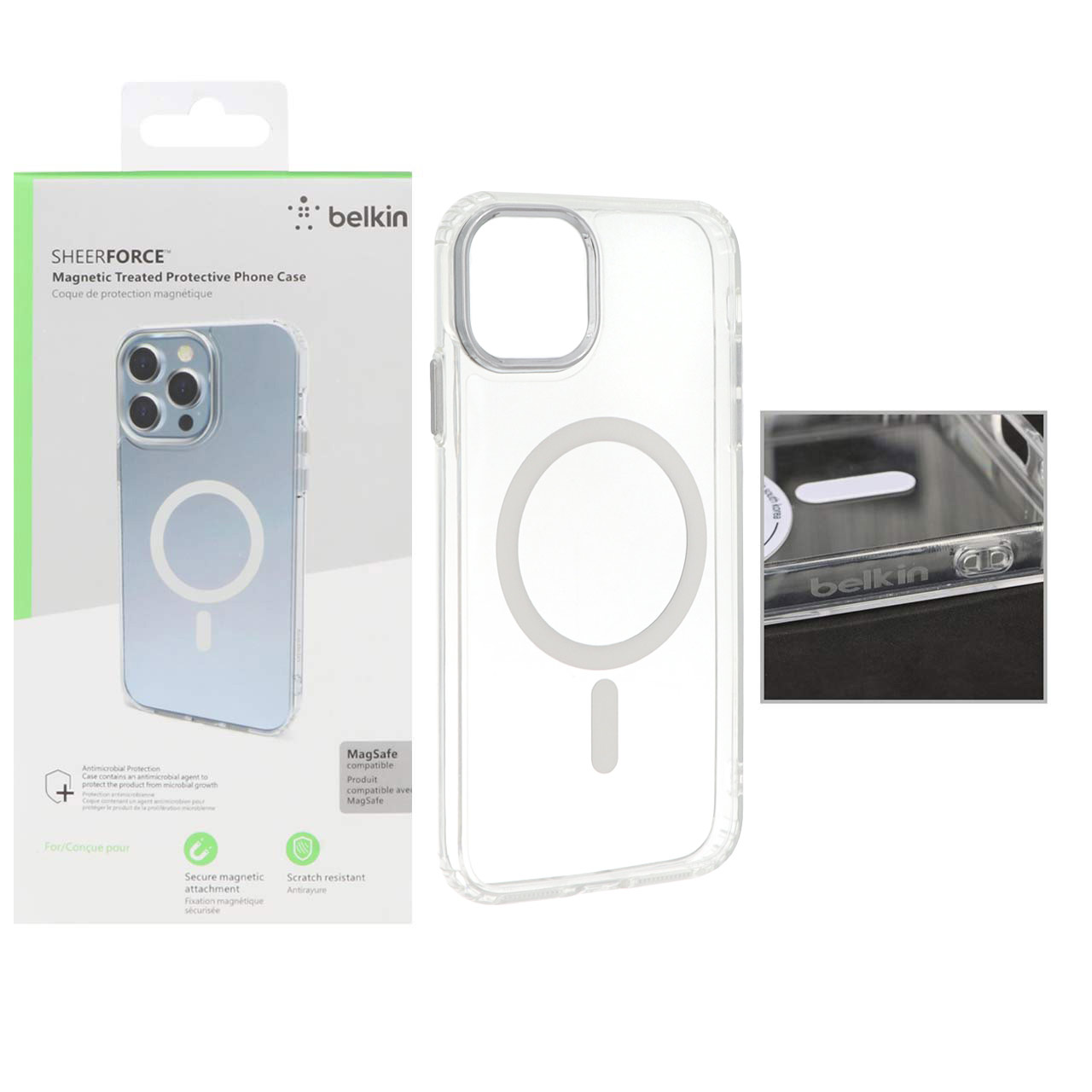 قاب طرح مگ سیف شفاف Belkin مدل SheerForce مناسب برای آیفون 11