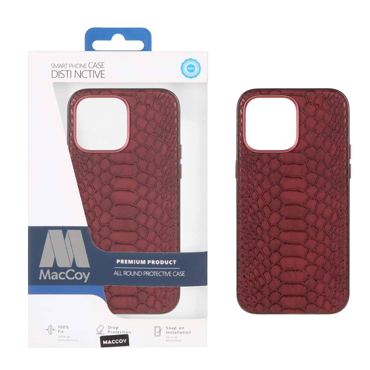 قاب اورجینال MacCoy چرمی پوست ماری Apple iPhone 13 Pro - زرشکی