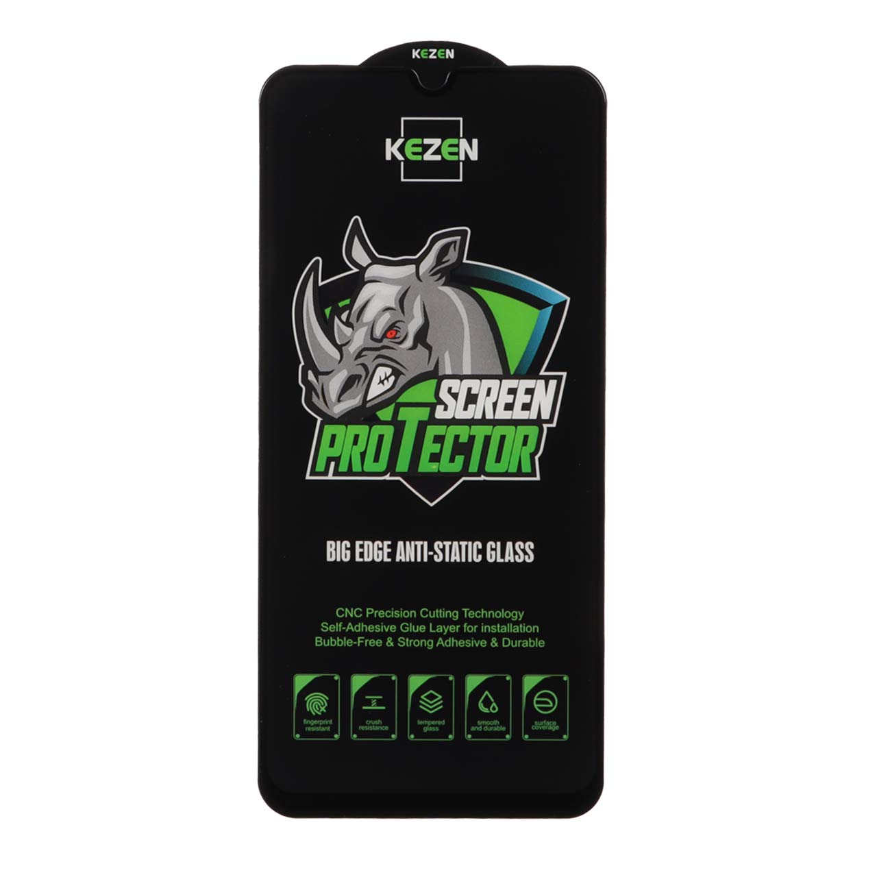 محافظ صفحه نمایش شیشه‌ای فول کاور Kezen Anti Static Big Edge مناسب برای سامسونگ A20/A30/A50 و ردمی نوت 7 و آنر 9a