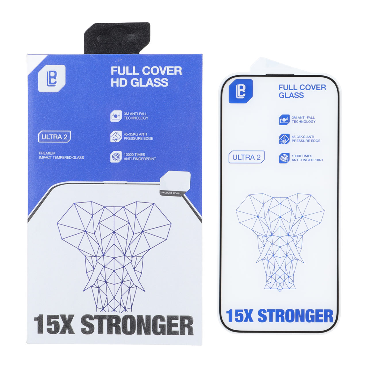 محافظ صفحه نمایش شیشه‌ای فول کاور Lanbi مدل 15X Stronger مناسب آیفون 17 و آیفون 16 پرو