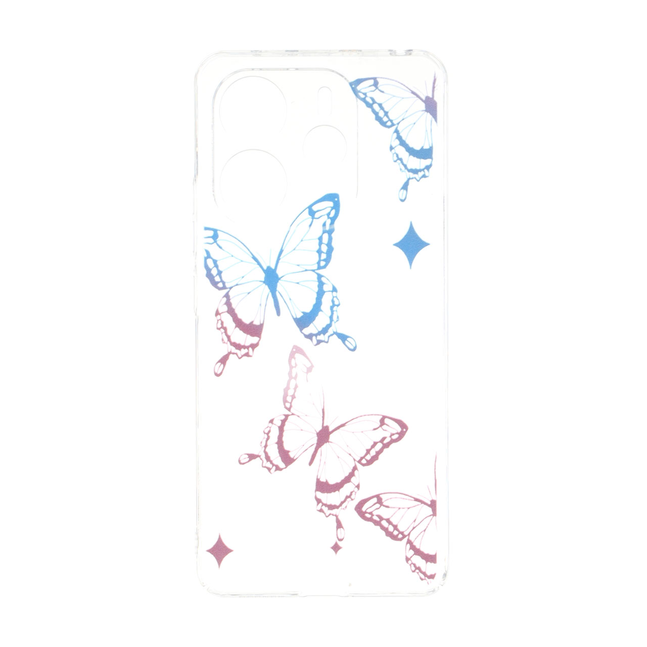 قاب طرح پروانه‌ای شفاف محافظ لنزدار مناسب برای شیائومی ردمی نوت 14 4G