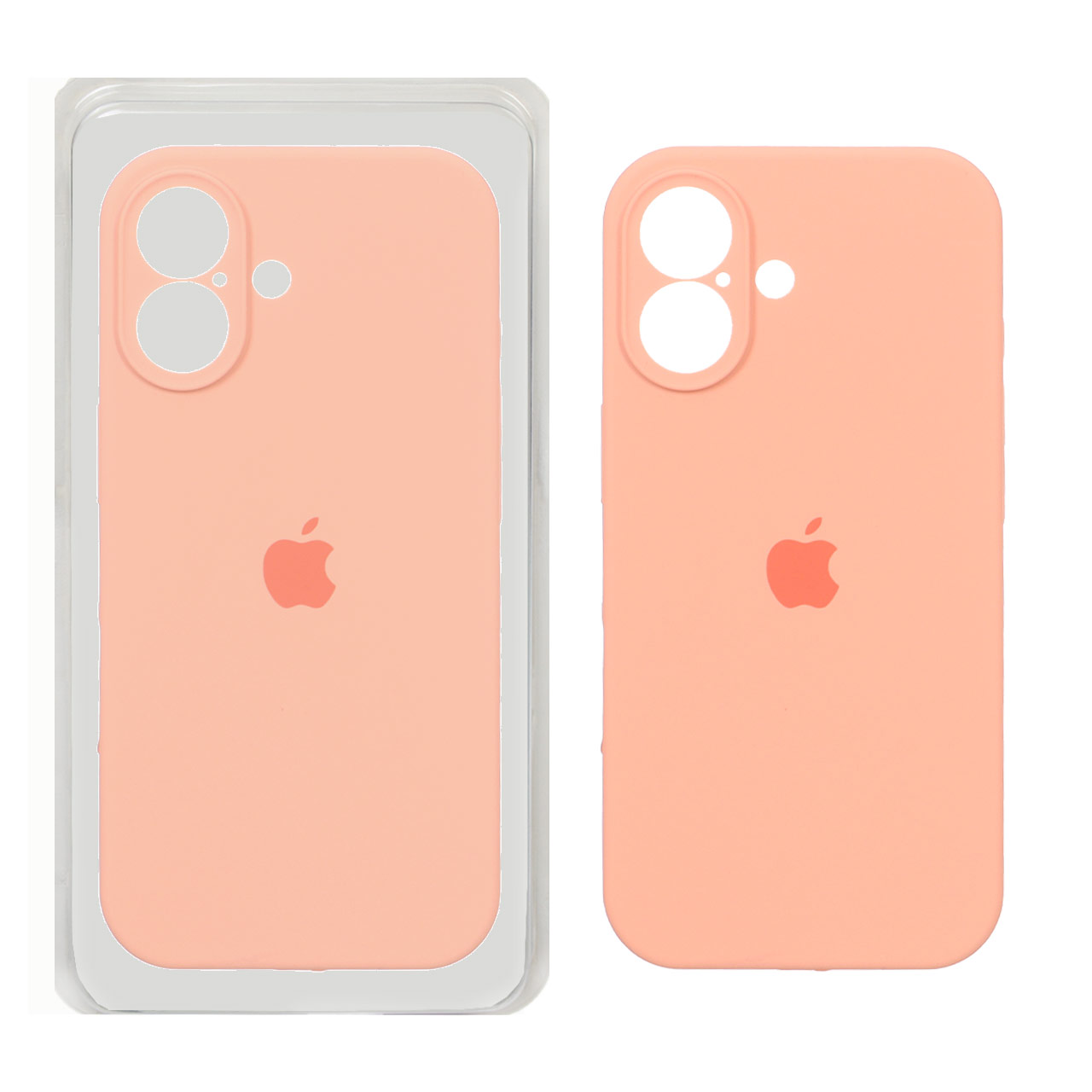 قاب سیلیکونی محافظ لنزدار اورجینال Apple iPhone 17 نارنجی روشن