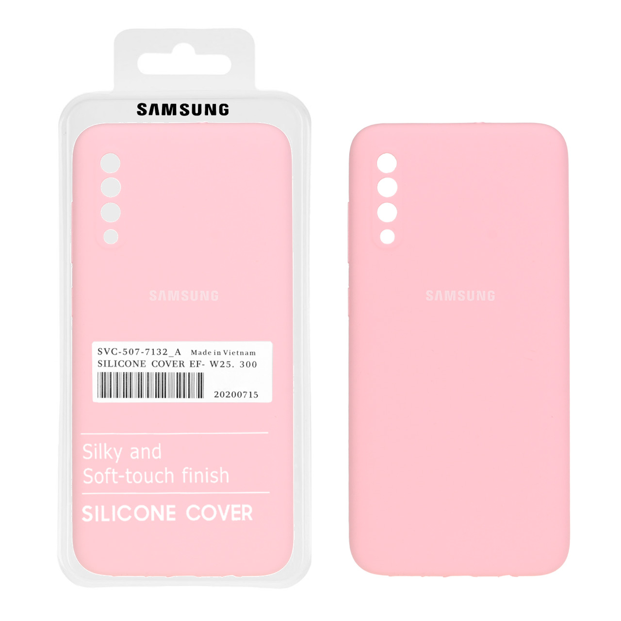 قاب سیلیکونی پاک کنی اورجینال درجه یک Samsung Galaxy A70 / A70s - صورتی (پک اصلی)