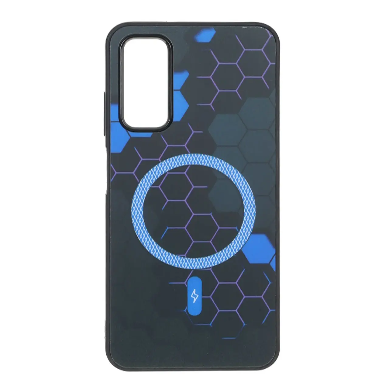 قاب طرح Hexagon هاشور دار مگ سیف آبی مناسب برای سامسونگ گلکسی A05s