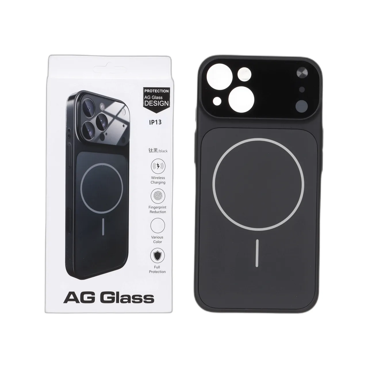 قاب AG Glass محافظ لنز برجسته شیشه ای مگ سیف مناسب برای آیفون 13 و آیفون 14