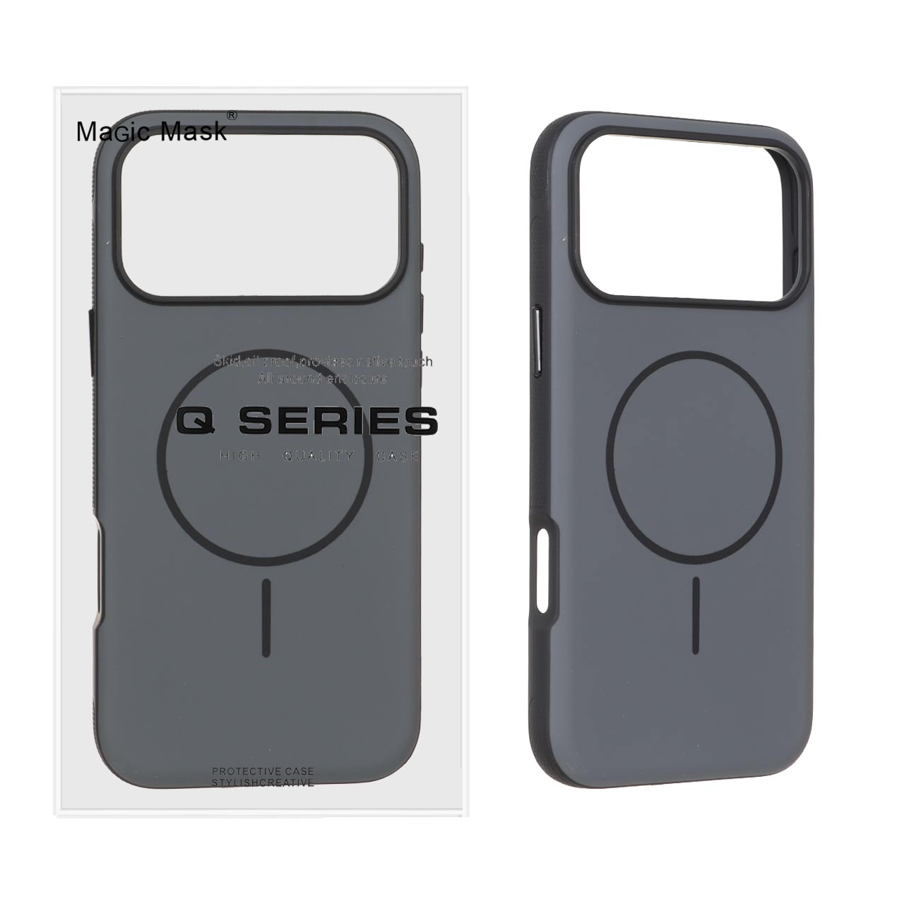 قاب Defender Shield پشت سخت مگ سیف مناسب برای آیفون 17 پرو مکس مشکی