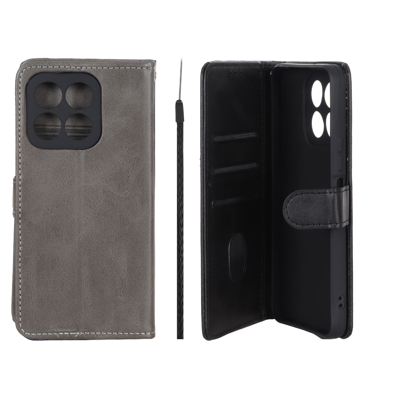 کیف موبایل مگنتی Crystal داخل مخمل مناسب برای Honor X6b طوسی