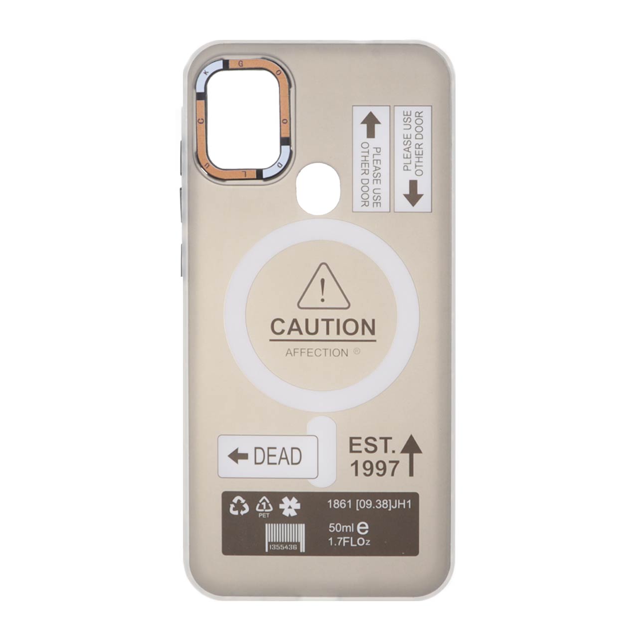 قاب طرح Caution دور مات مگ سیف مناسب برای سامسونگ گلکسی A11 و M11 مشکی