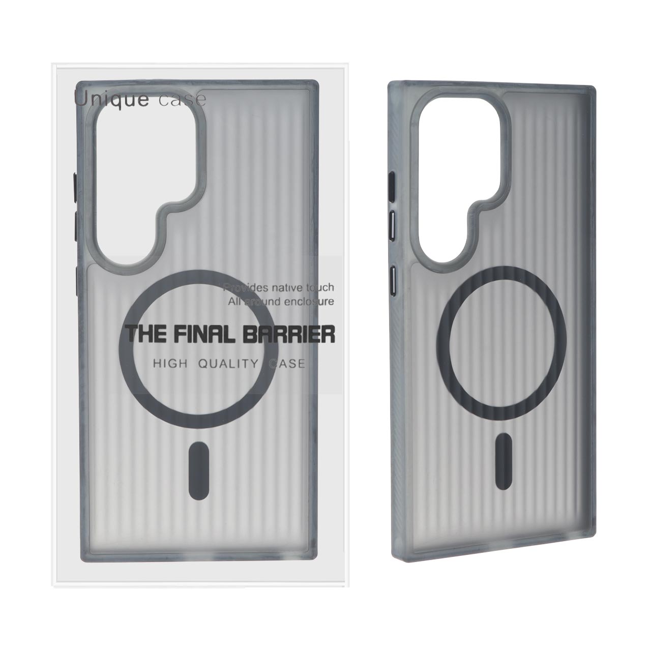 قاب اورجینال Unique Case کرکره ای مات MagSafe مدل Samsung Galaxy S24 Ultra - مشکی (پک دار)
