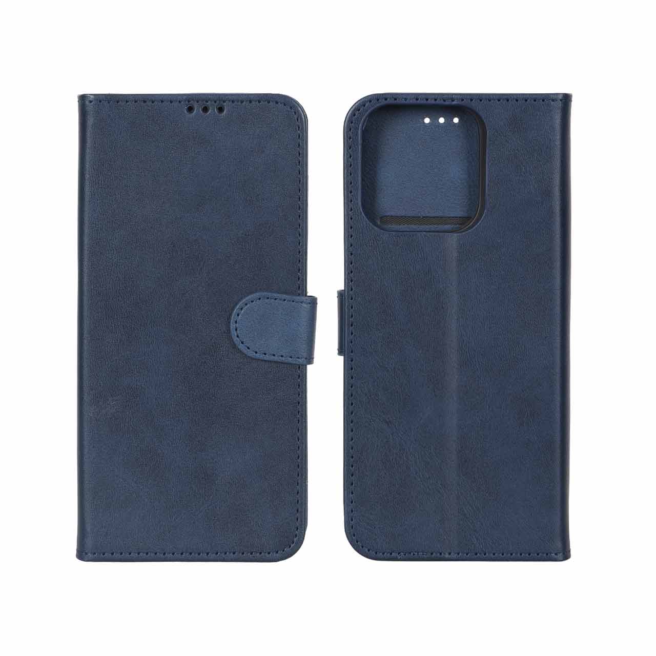 کیف موبایل کلاسوری مگنتی Honor X7c طرح چرم سرمه‌ای