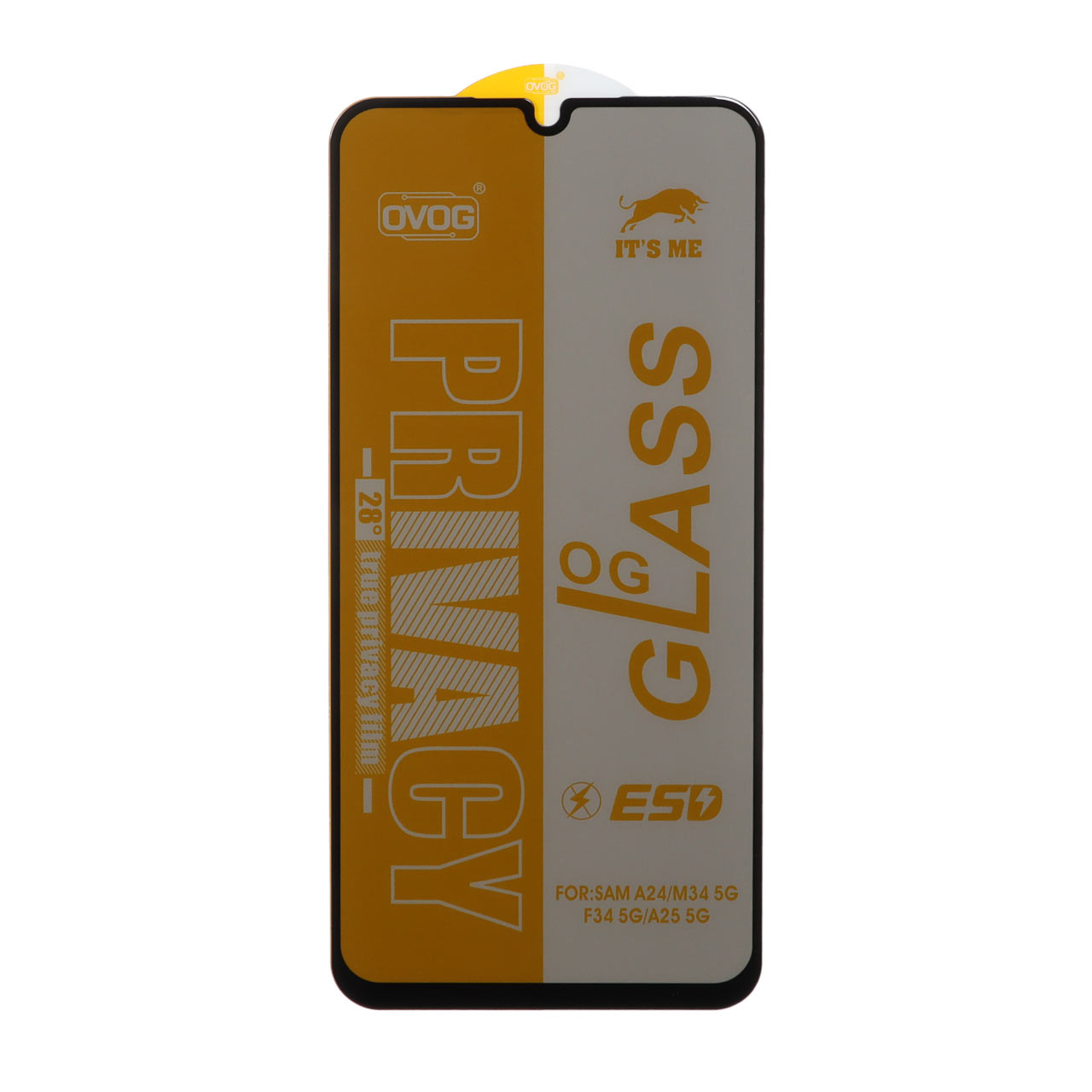 محافظ صفحه نمایش شیشه ای درجه یک Full Cover Privacy OG - ESD OVOG مدل Samsung Galaxy A15 / A25 / A24 / M34 / F34