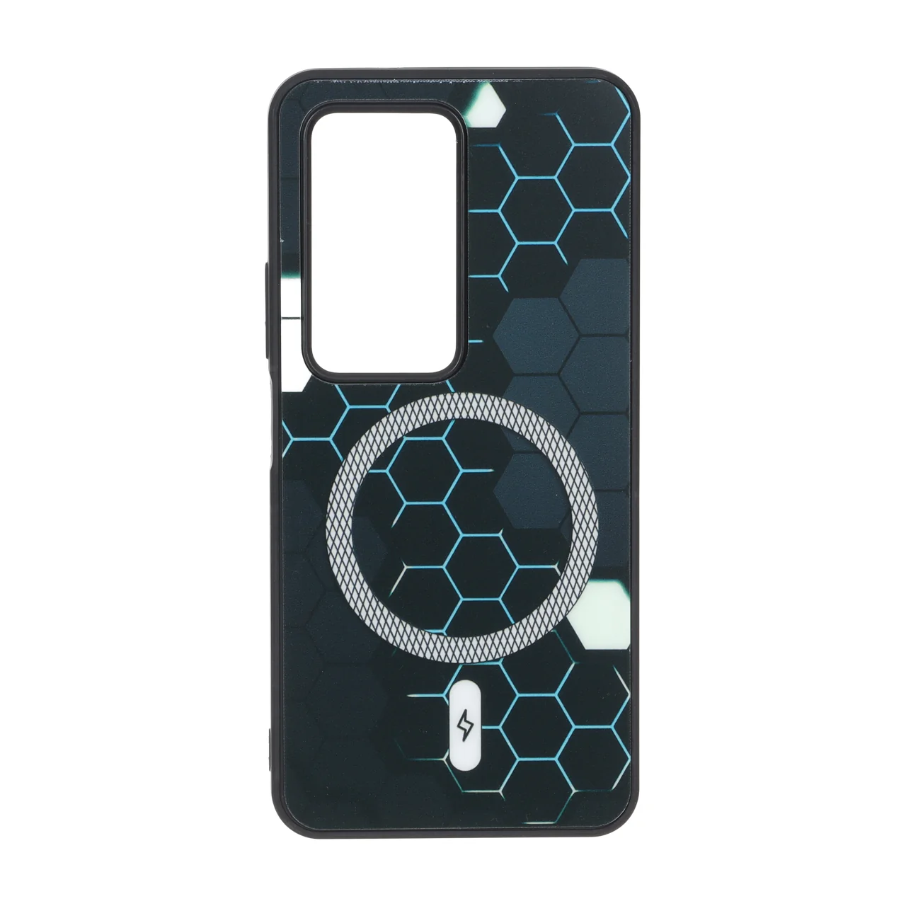 قاب Hexagon طرح مگ سیف هاشور دار کرم مناسب برای شیائومی ردمی ۱۵ 4G