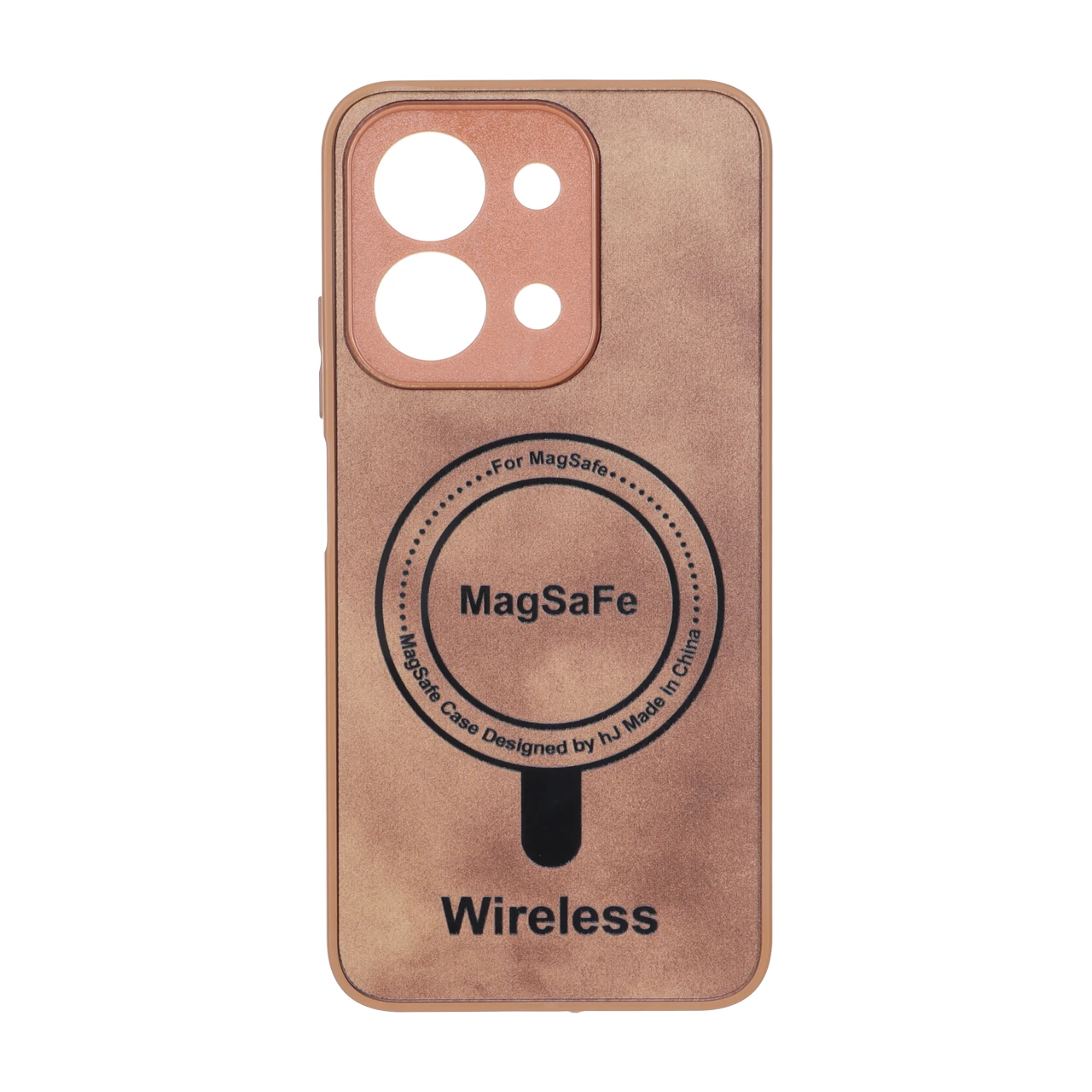 قاب Wireless طرح مگ سیف محافظ لنز برجسته عسلی مناسب برای شیائومی ردمی 15C / پوکو C85