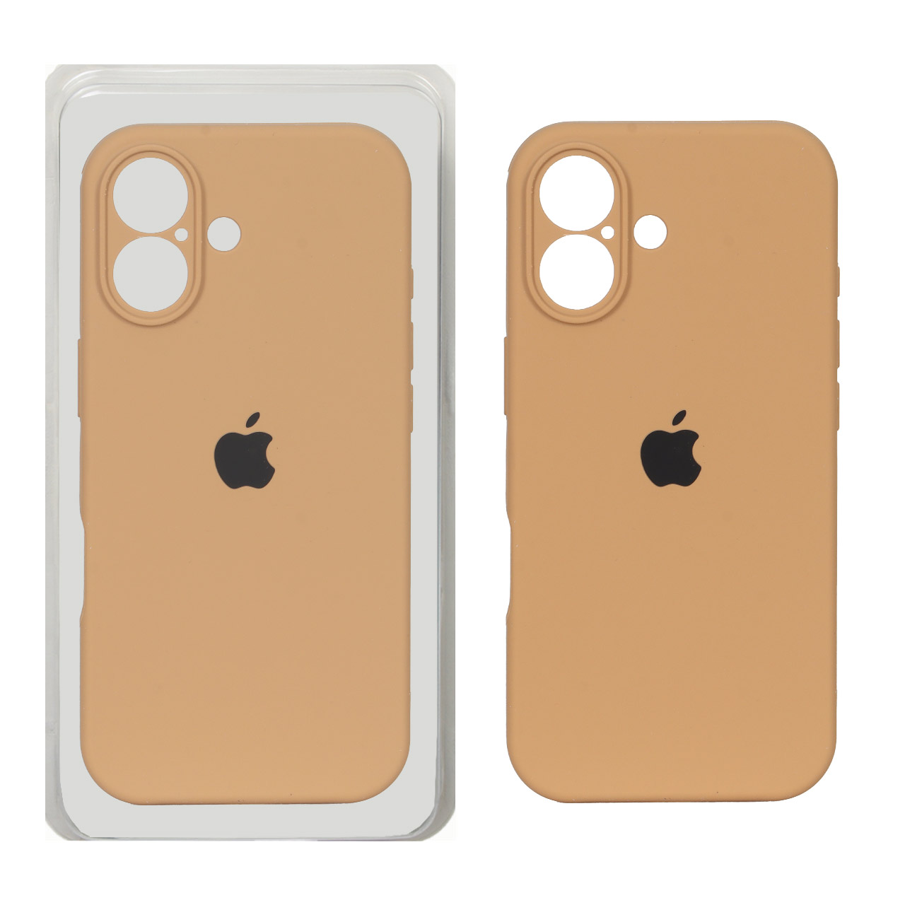 قاب سیلیکونی پاک کنی محافظ لنزدار اورجینال Apple iPhone 17 صحرایی