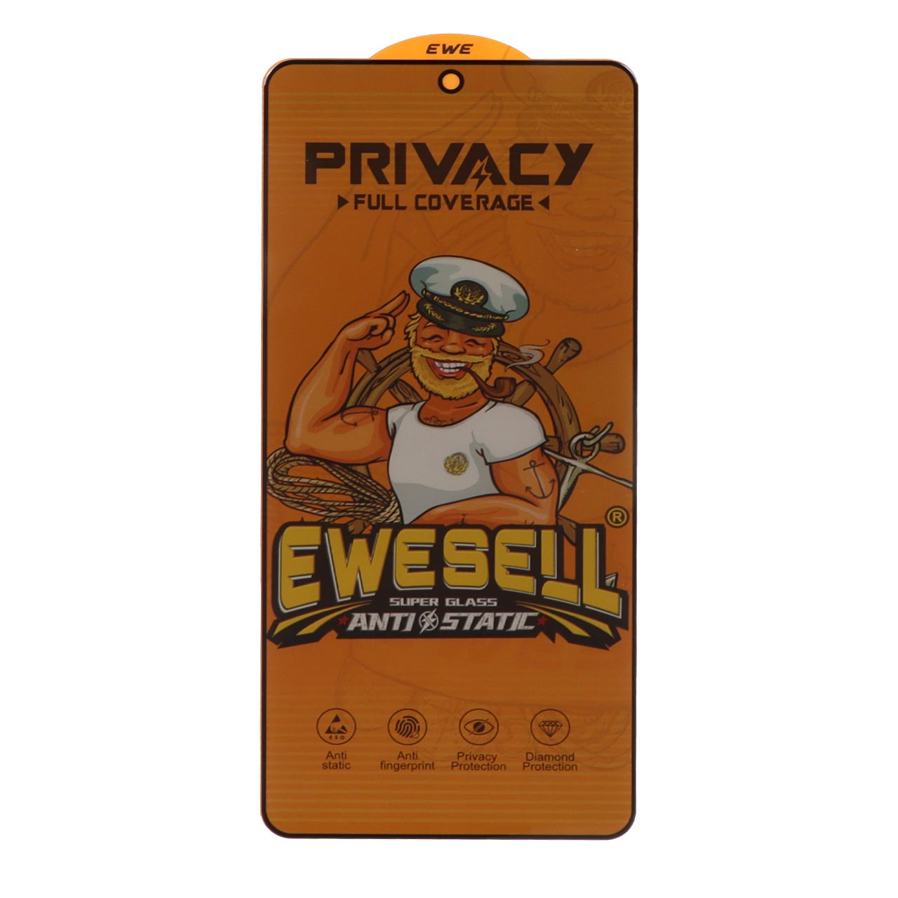 محافظ صفحه نمایش شیشه ای Full Cover Ewesell Anti Static Privacy مدل Samsung Galaxy A71 / A72 / A73 / M51 / M52 / M53 / M54 / M62 / Note 12 Pro 5G / Note 12 Pro Plus / Poco X5 Pro / Poco F5