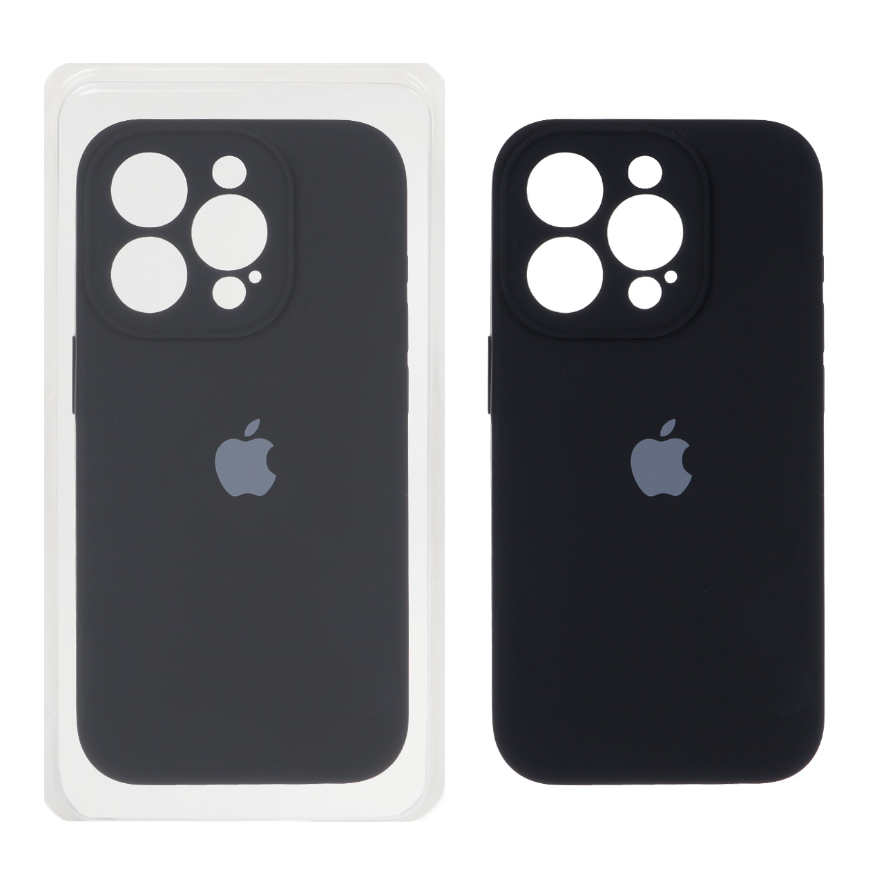 قاب سیلیکونی پاک کنی محافظ لنزدار اورجینال Apple iPhone 15 Pro - مشکی