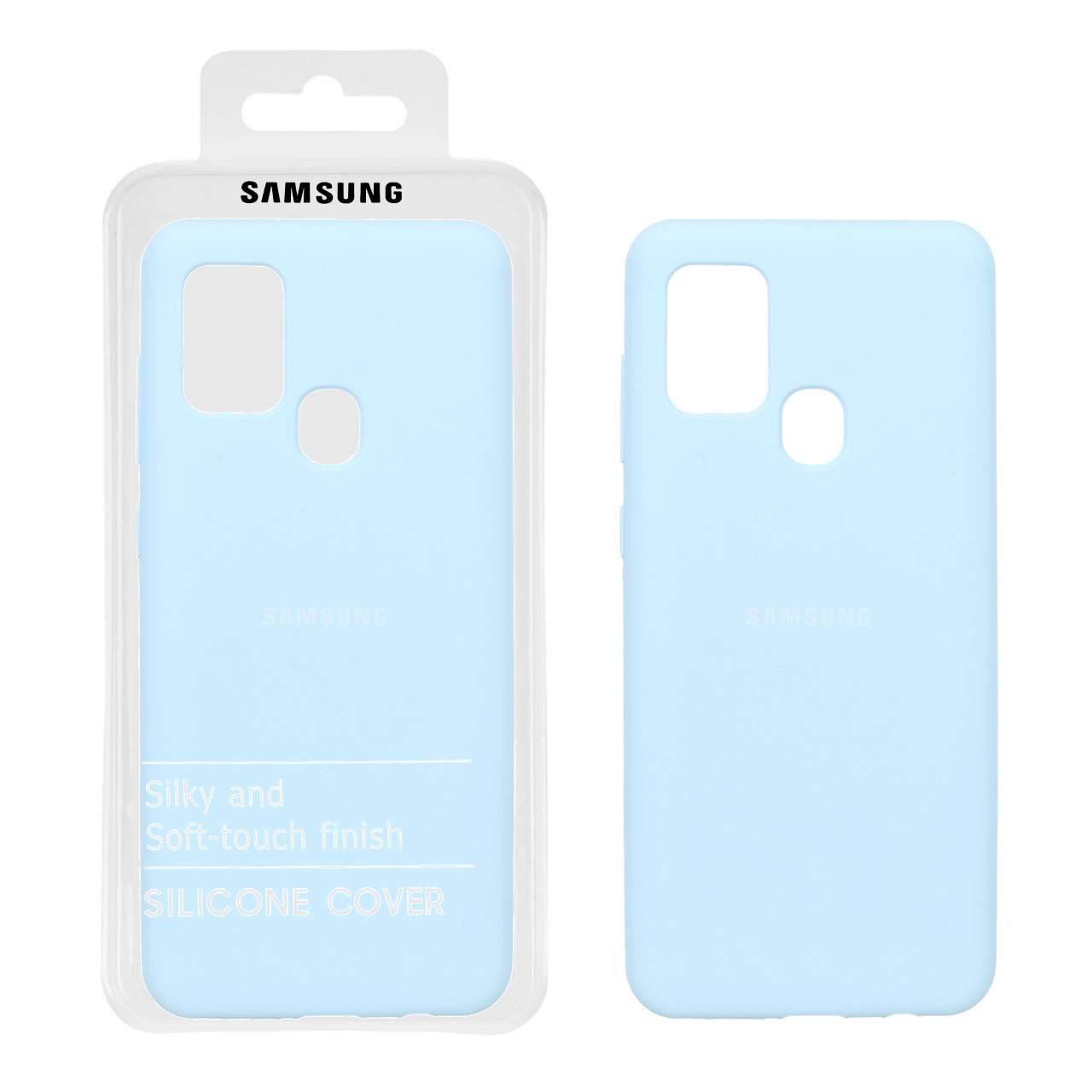 قاب سیلیکونی پاک کنی اورجینال درجه یک Samsung Galaxy A21s - آبی آسمانی (پک اصلی)