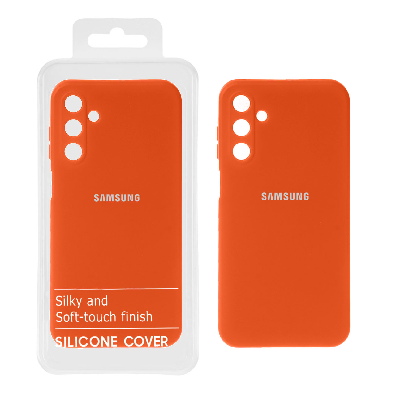 قاب نیو سیلیکون محافظ لنزدار Samsung Galaxy A15 - RFF - نارنجی (پک دار)