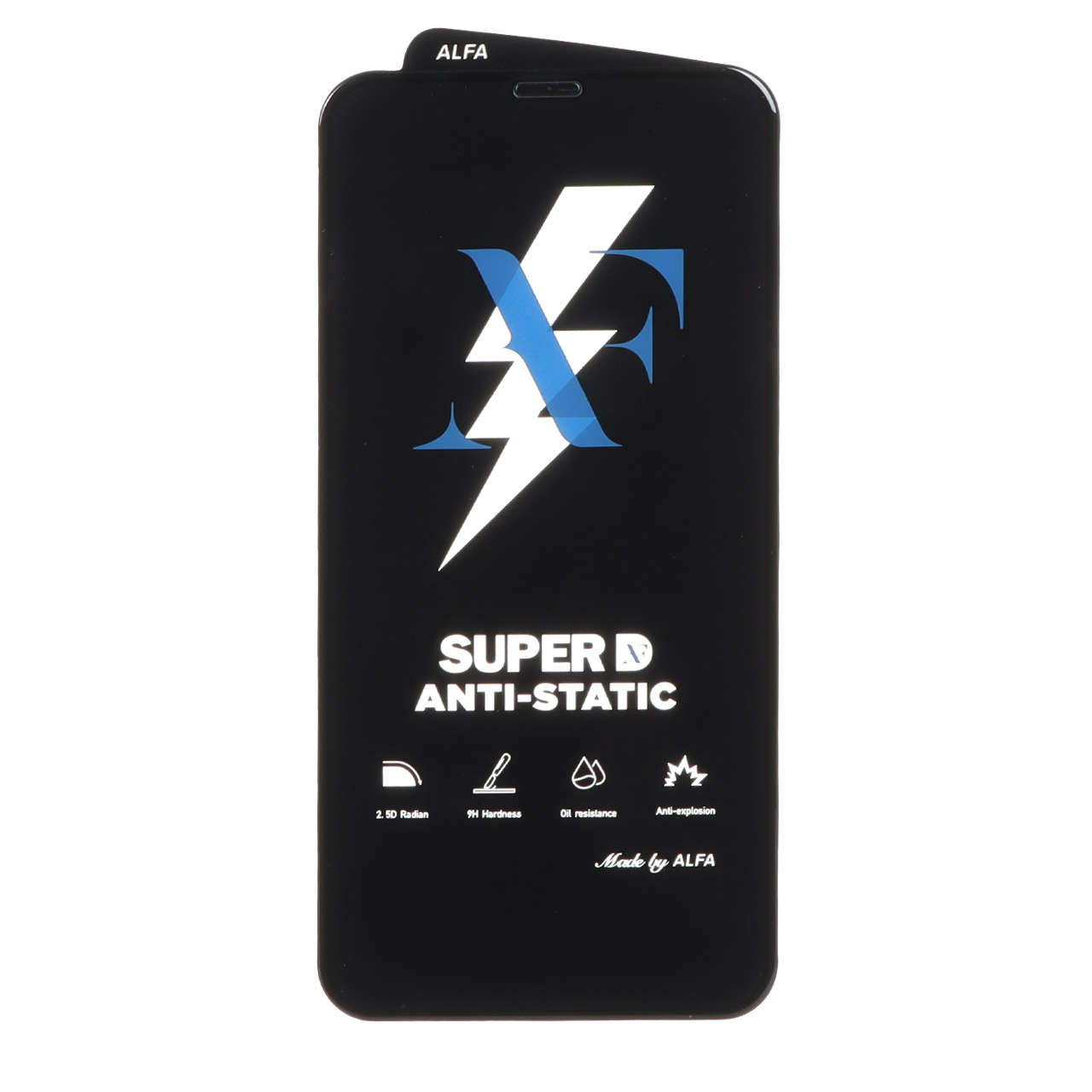 محافظ صفحه نمایش شیشه ای Super D Anti Static ALFA مناسب برای آیفون 11 پرو، آیفون XS و آیفون X