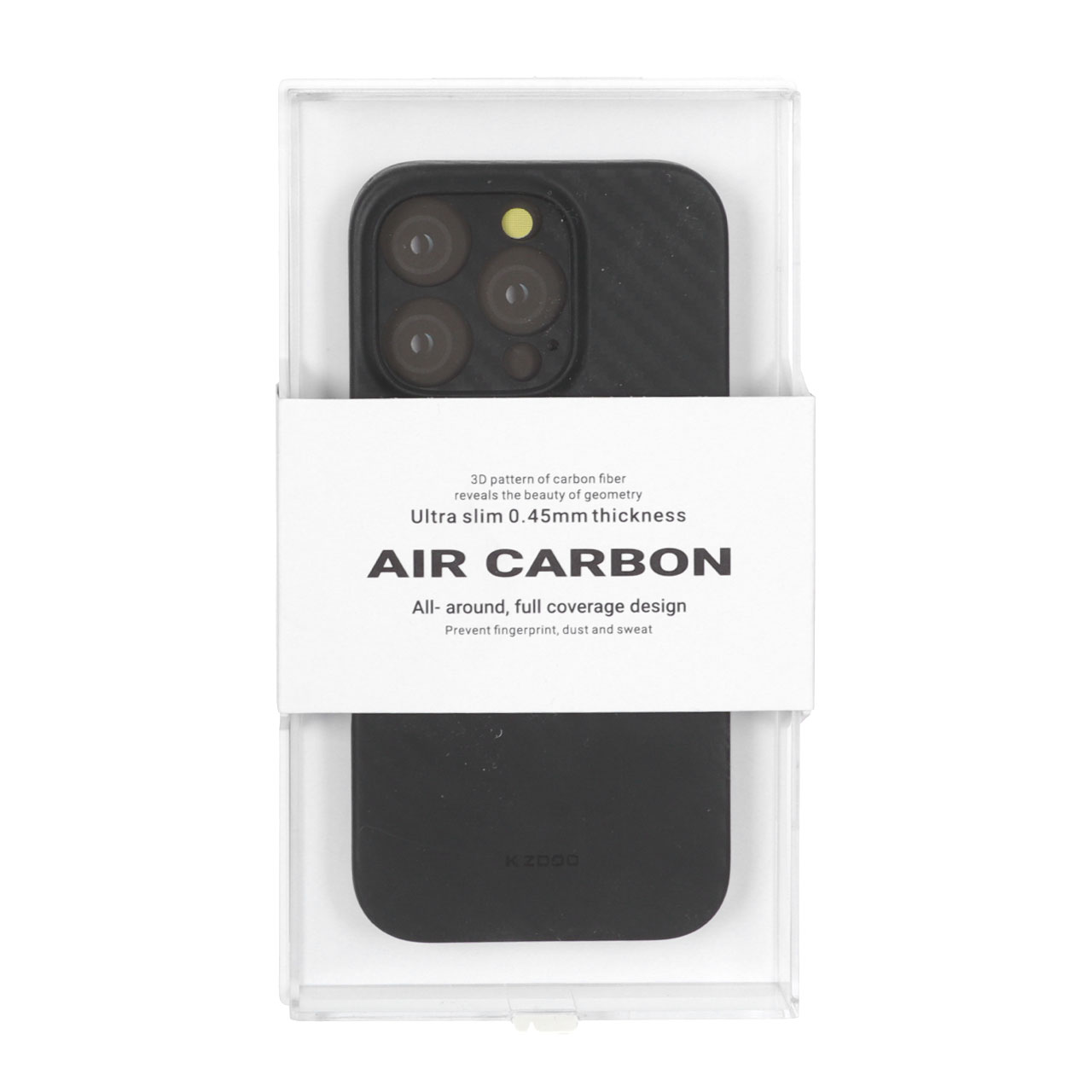 قاب محافظ لنزدار Original KDoo مدل Air Carbon مناسب برای آیفون 16 پرو - مشکی
