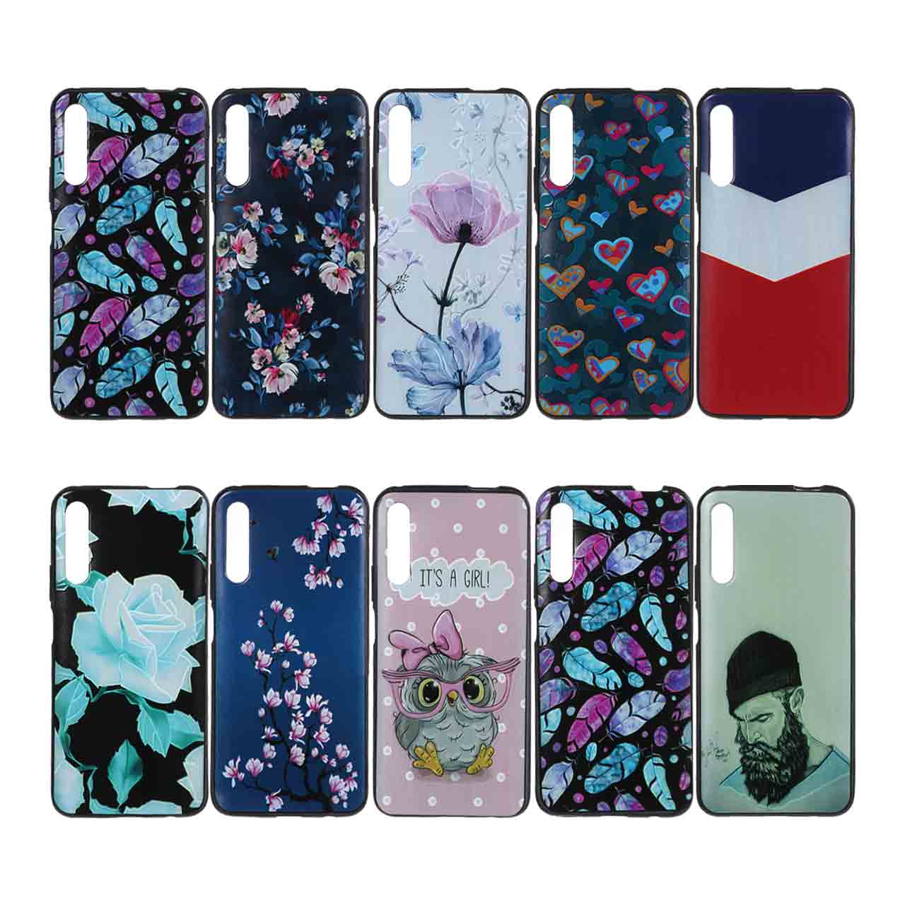 قاب طرح دار UV مناسب برای گوشی هواوی Y9s، 9X Pro و Y9s New