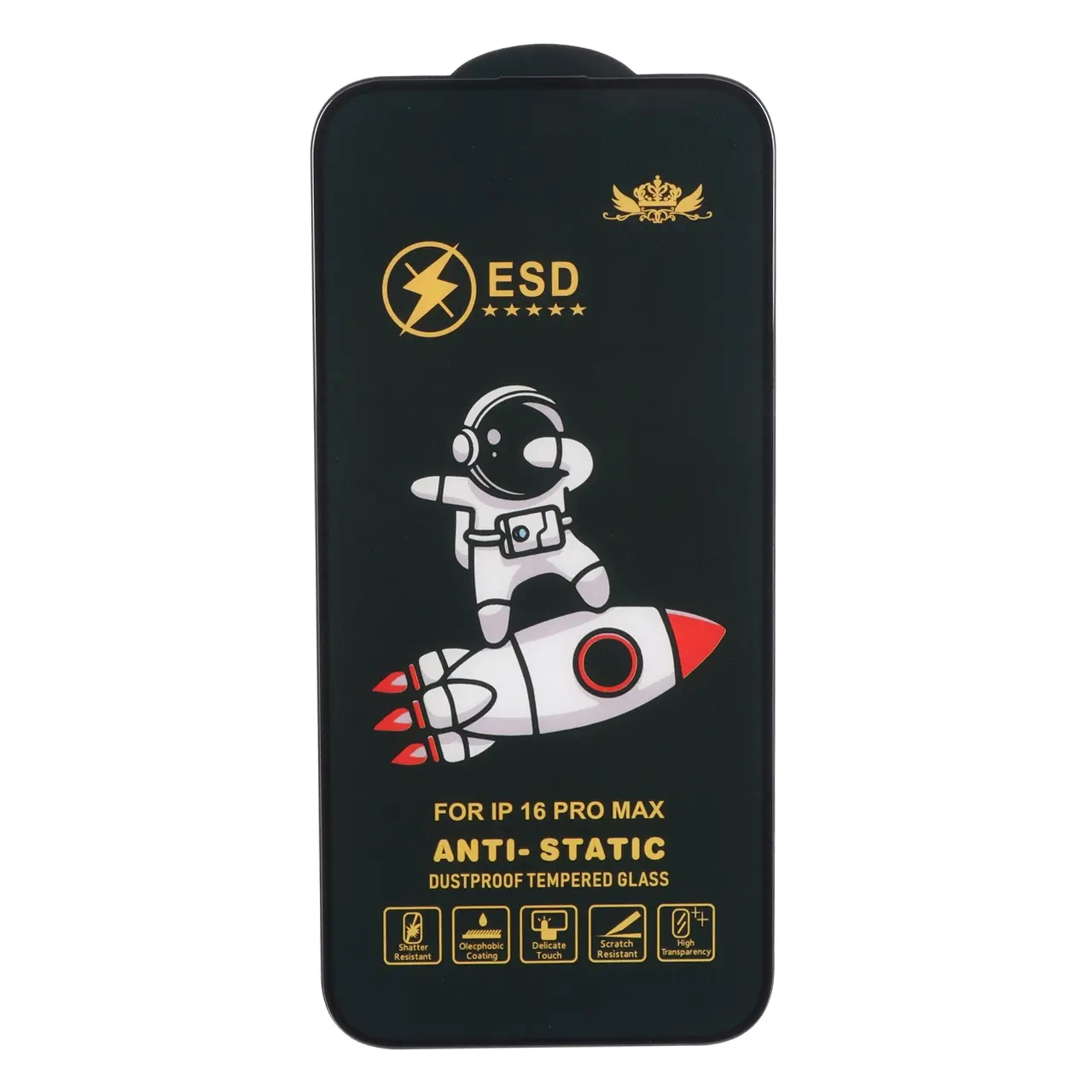 محافظ صفحه نمایش شیشه ای Full Cover Space Man Anti Static ESD مدل Apple iPhone 16 Pro Max
