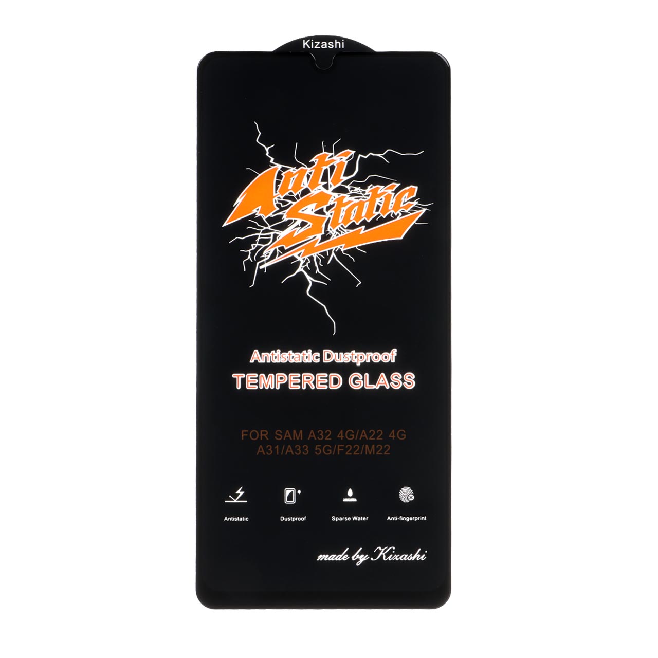 محافظ صفحه نمایش شیشه‌ای Full Cover Anti Static Kizashi مناسب برای سامسونگ A31 / A32 4G / A33 / A22 4G / M22 / M32 4G / F22