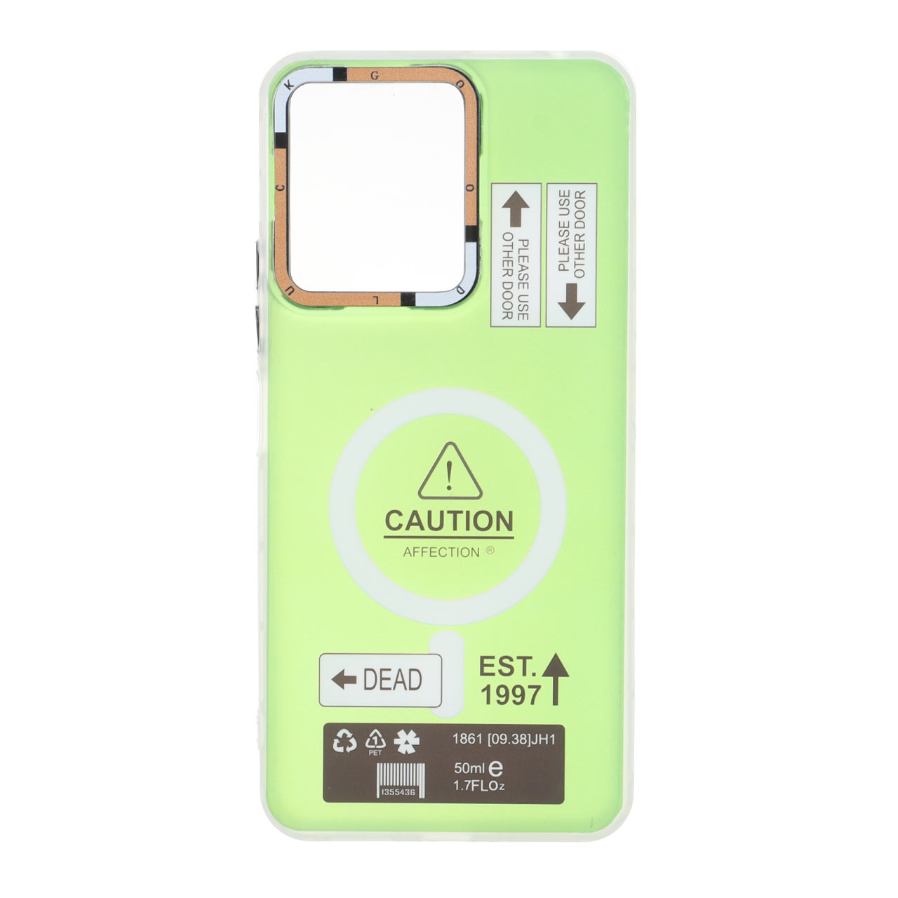 قاب طرح Caution دور مات مگ‌سیف مناسب برای شیائومی ردمی 13C / پوکو C65