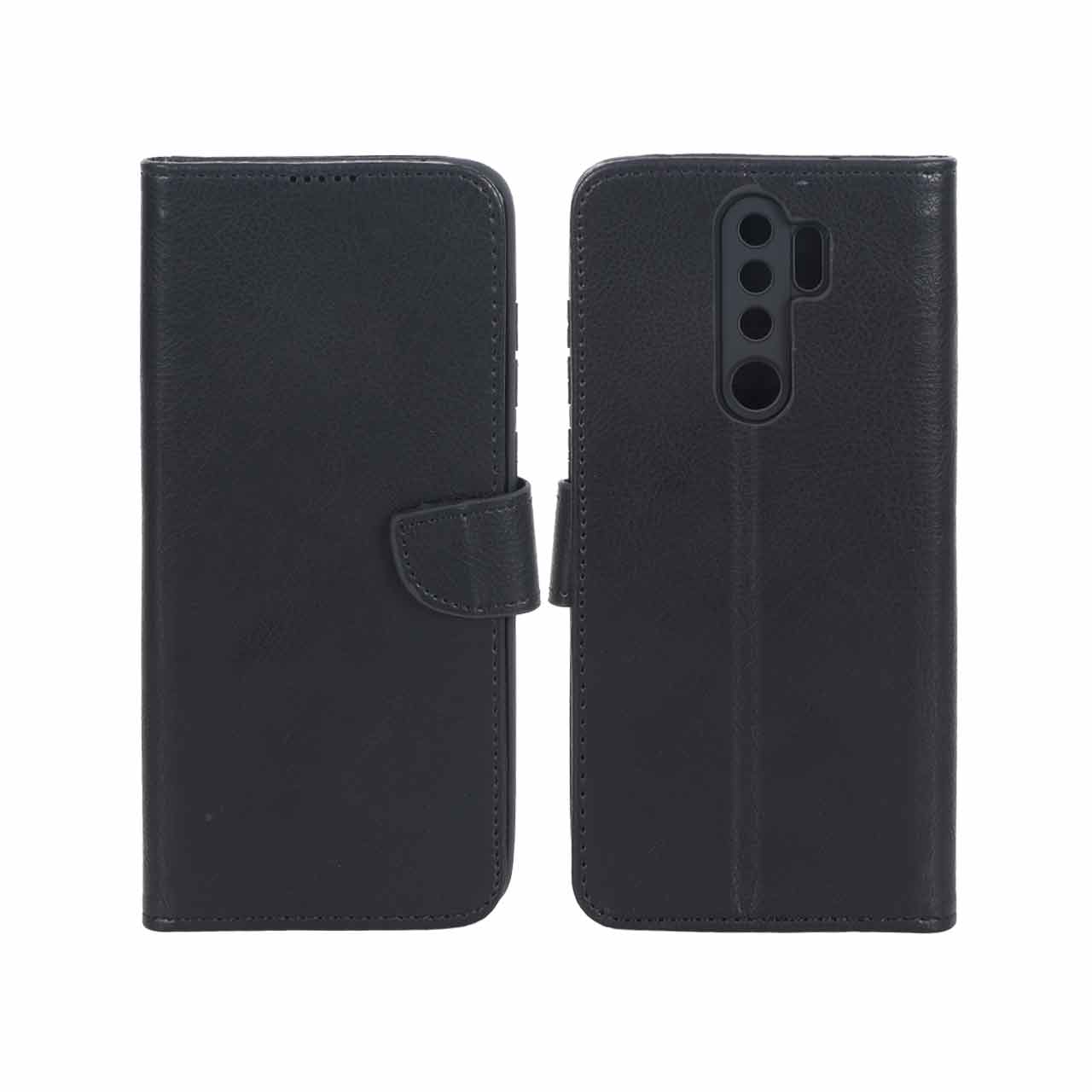 کیف چرمی مگنتی محافظ لنزدار KRF مدل Xiaomi Redmi Note 8 Pro - مشکی