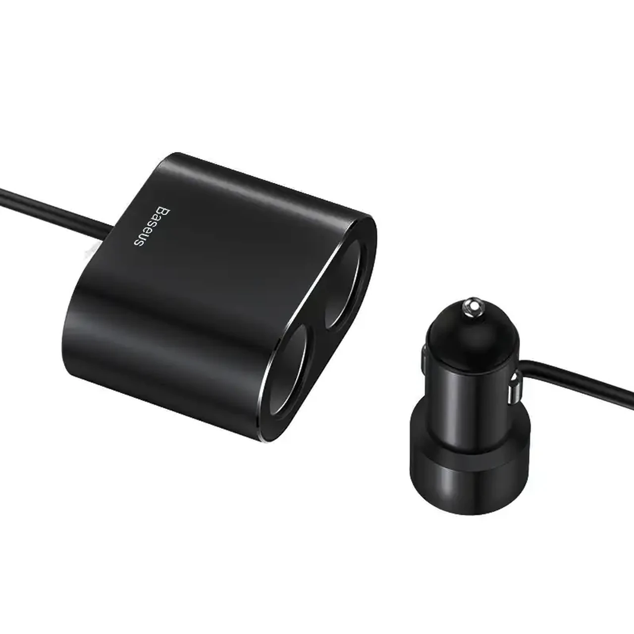 شارژر فندکی فست Baseus CRDYQ-01 با دو پورت USB و دو سوکت فندکی مجزا 80 وات - مشکی