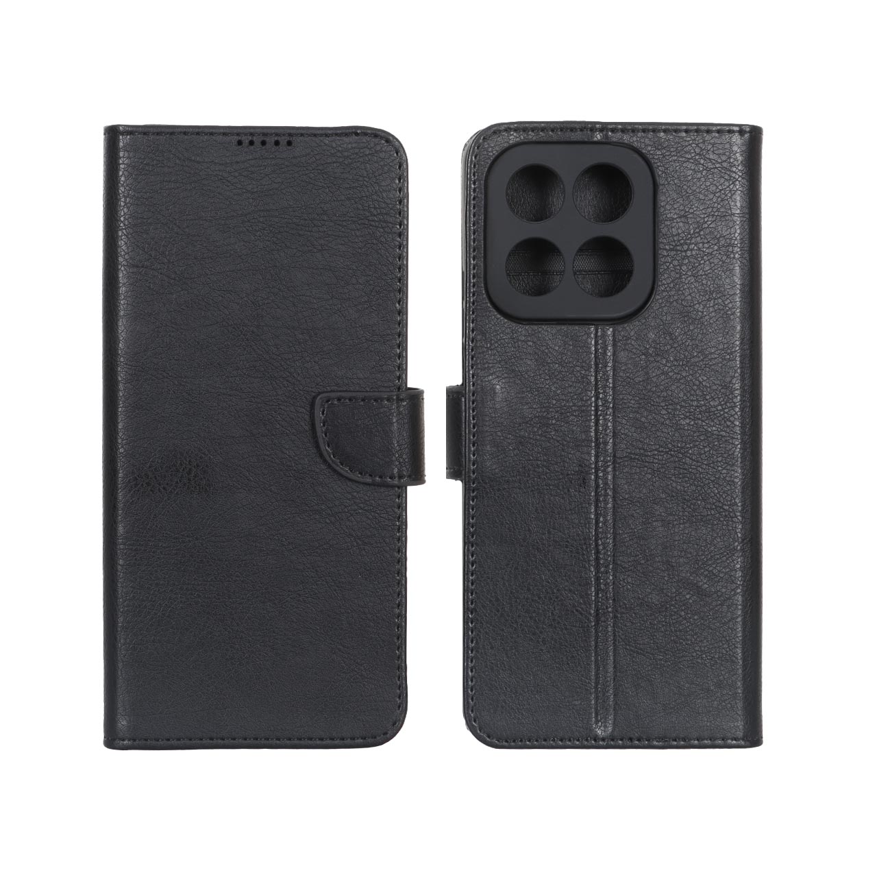 کیف چرمی موبایل مگنتی محافظ لنز KRF مناسب برای Honor X7d - مشکی
