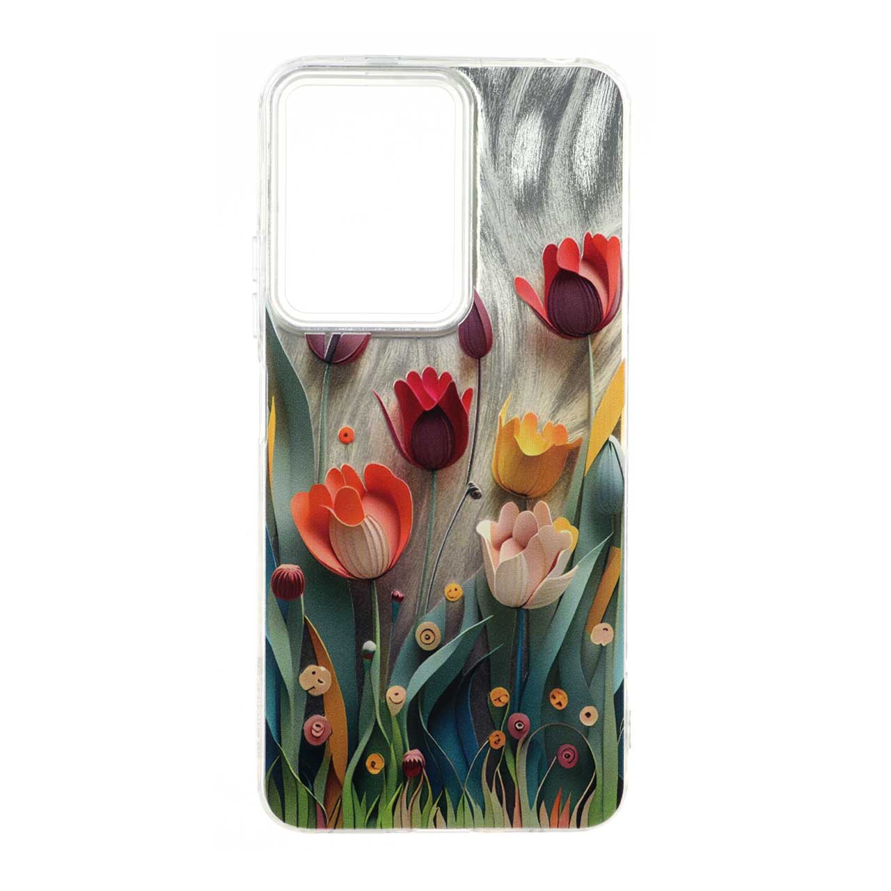 قاب طرح اطلسی Flower دور شفاف مناسب برای شیائومی ردمی نوت ۱۲ فورجی