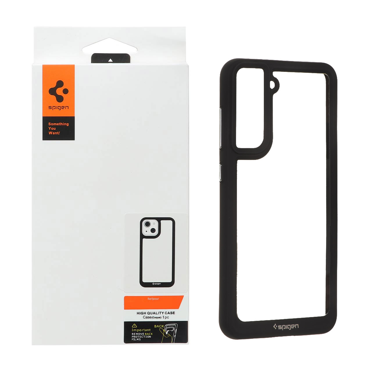 قاب اورجینال Spigen مدل شفاف مشکی مناسب برای سامسونگ گلکسی S21 FE