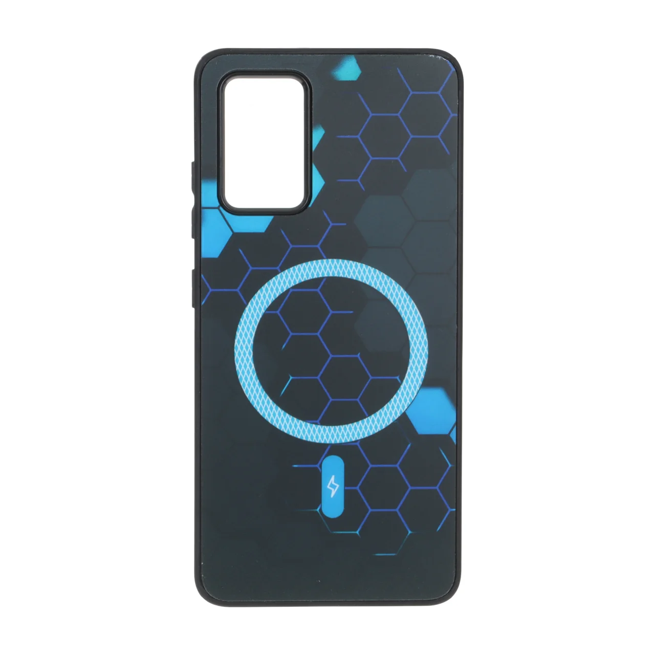 قاب طرح Hexagon مگ سیف هاشور دار آبی روشن مناسب برای سامسونگ گلکسی A32 4G