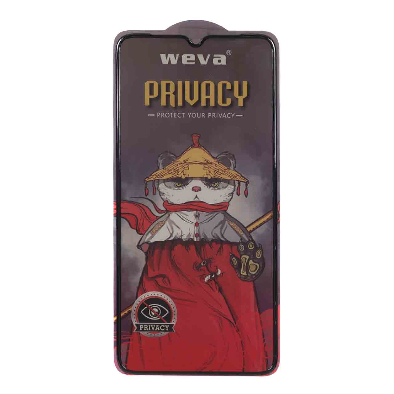 محافظ صفحه نمایش شیشه ای ایربگ دار Full Cover Privacy Weva مدل Samsung Galaxy A12 / A02 / A02S / A03 / A03S / A03 Core / A04 / A04S / A04E / A13 / A23 / A32 5G / M02 / M04 / M12 / M13 / M23 / M33 /F13 / A1 Plus / A2 Plu