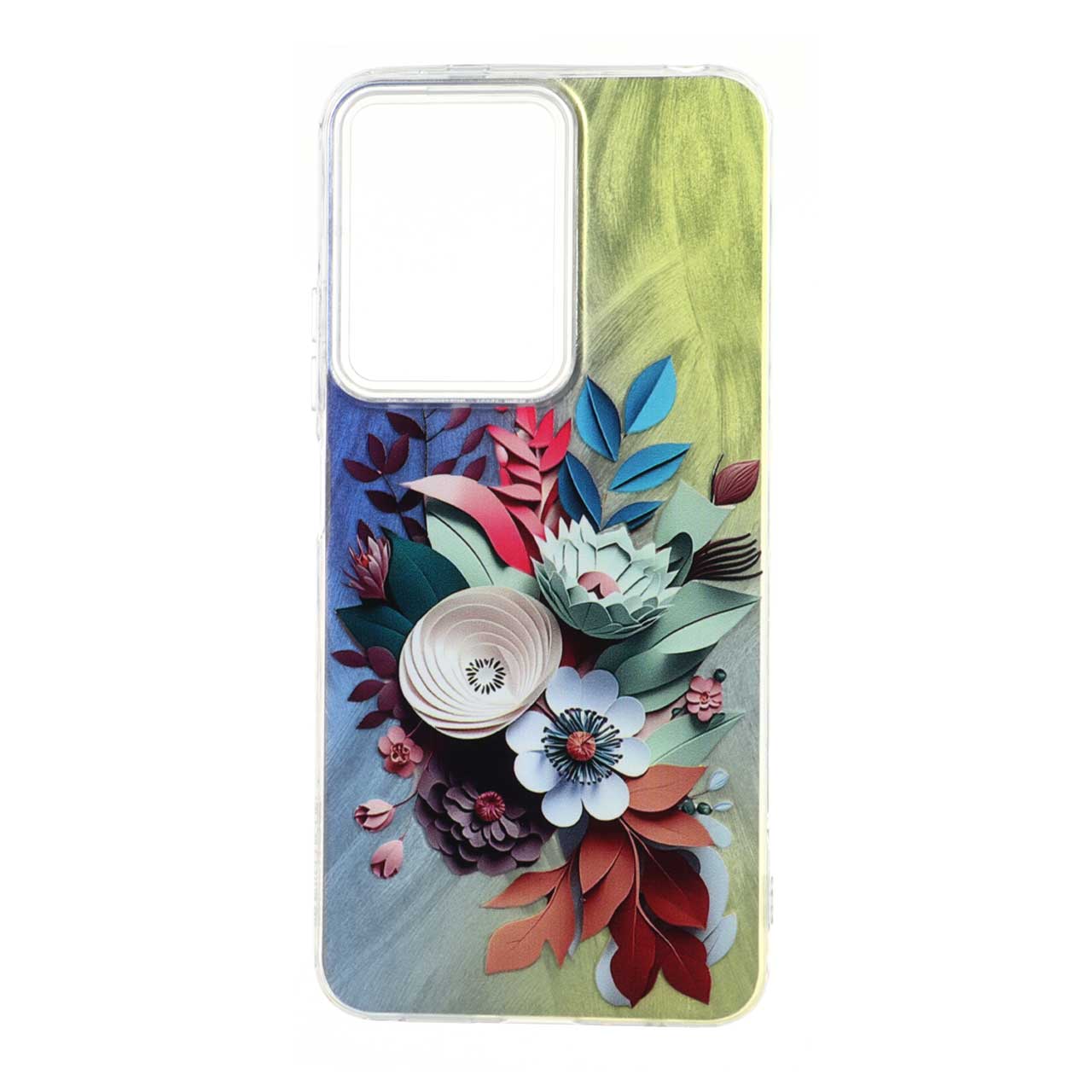 قاب طرح گل اطلسی (Flower) دور شفاف طرح 98 مناسب برای شیائومی ردمی نوت 12 فورجی