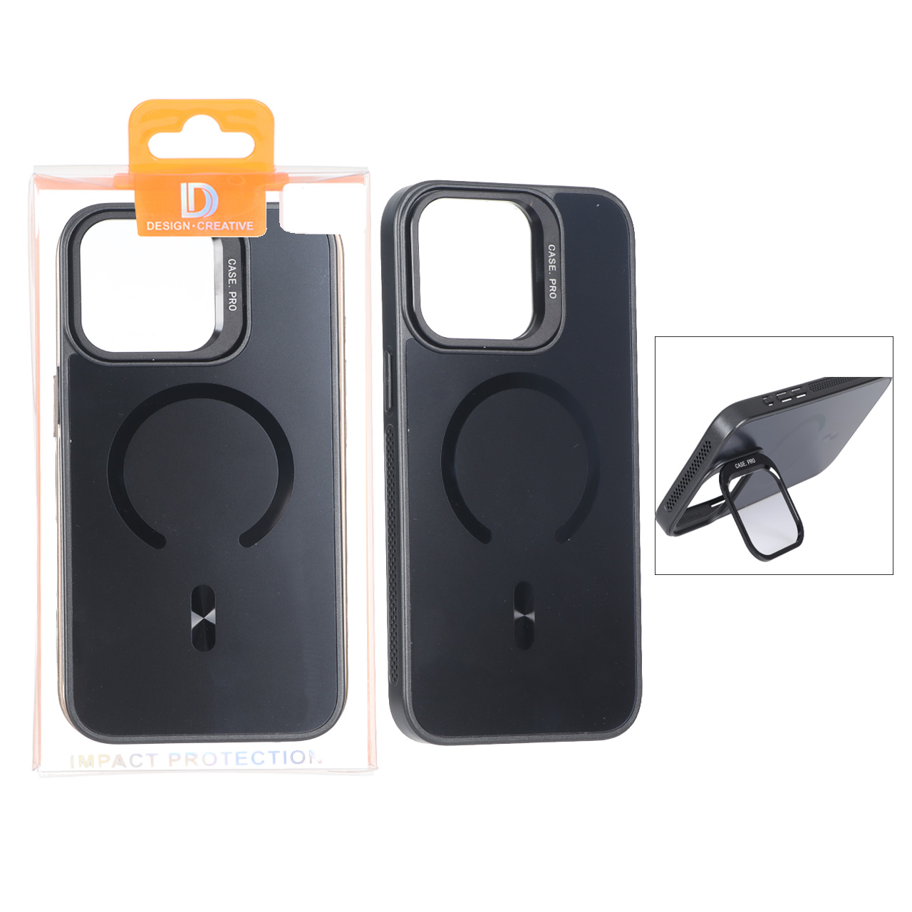 قاب اورجینال PVD Case Pro استندشو MagSafe مدل Apple iPhone 15 Pro Max - مشکی (پک دار)
