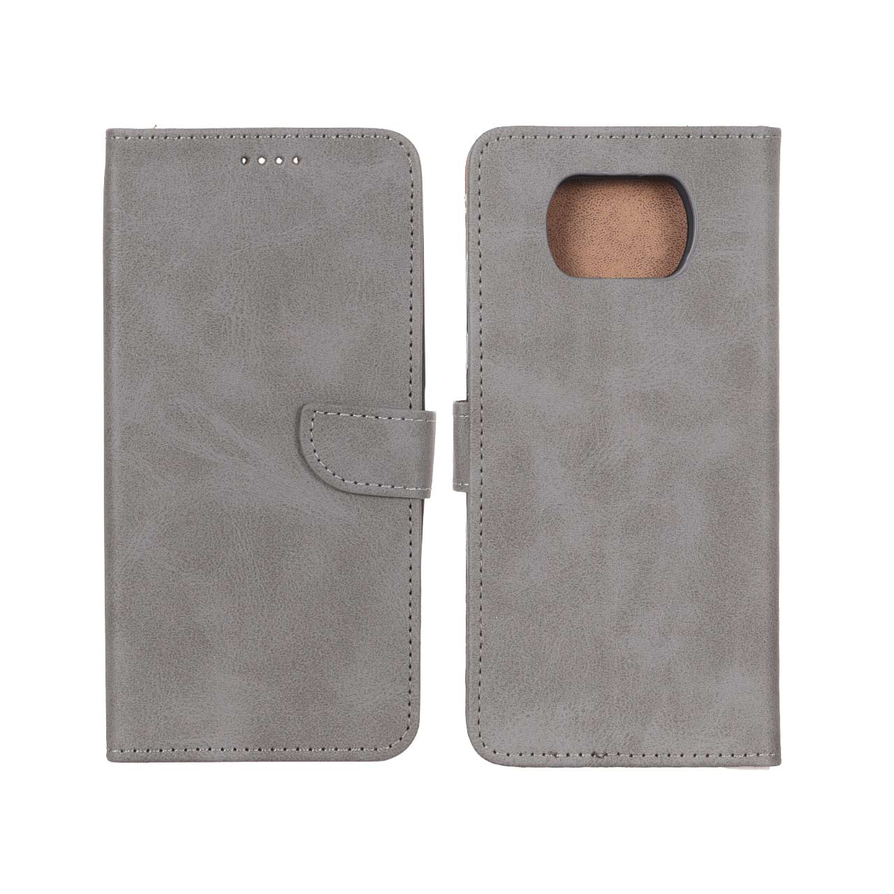 کیف چرمی مگنتی مناسب برای شیائومی پوکو X3، پوکو X3 پرو و پوکو X3 NFC خاکستری