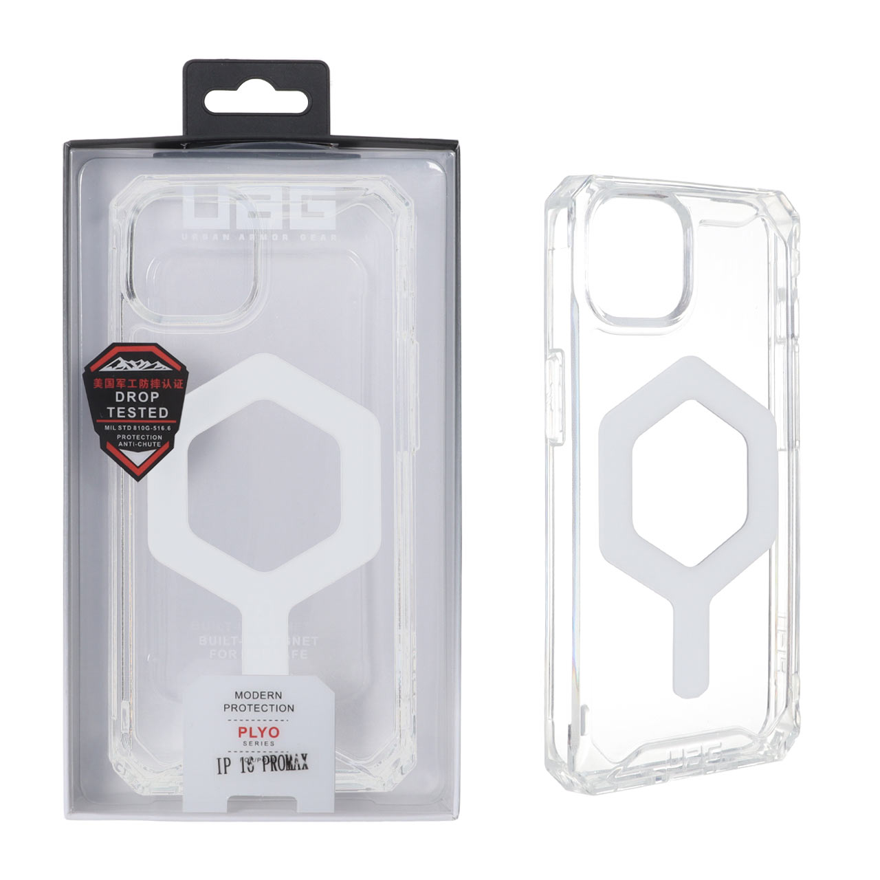 قاب شفاف پشت سخت مگ سیف اورجینال UAG مناسب برای آیفون 15، آیفون 14 و آیفون 13
