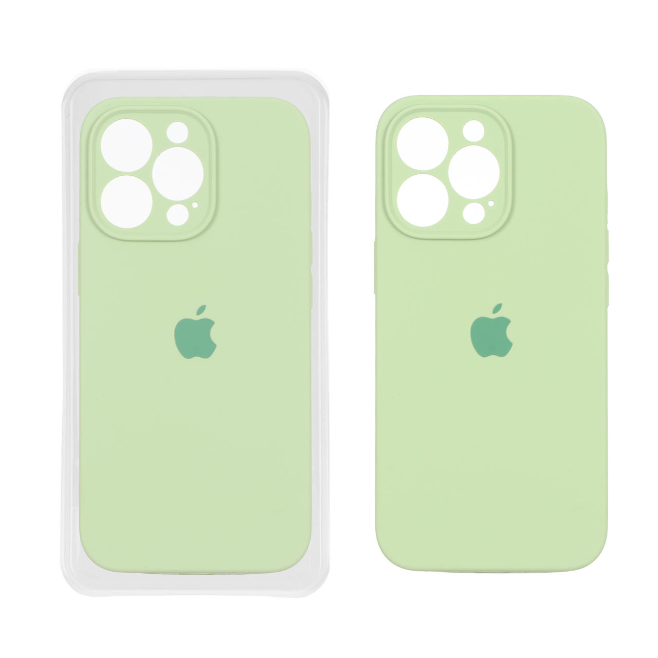 قاب سیلیکونی پاک کنی اورجینال ++A مدل Apple iPhone 13 Pro - سبز مغز پسته ای (پک دار)