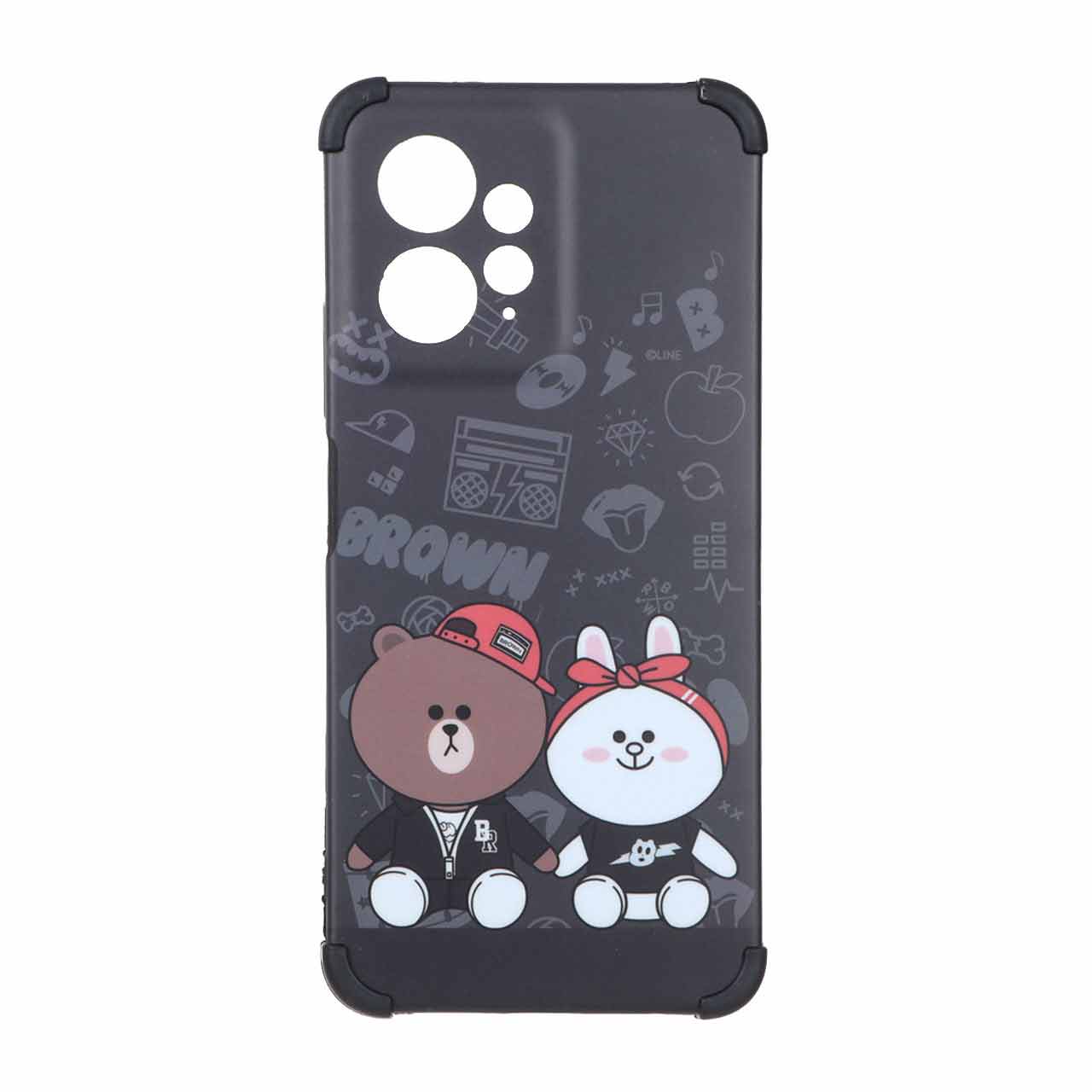 قاب طرح لاین فرندز (Brown و Cony) بامپردار مناسب برای شیائومی ردمی نوت ۱۲ 4G