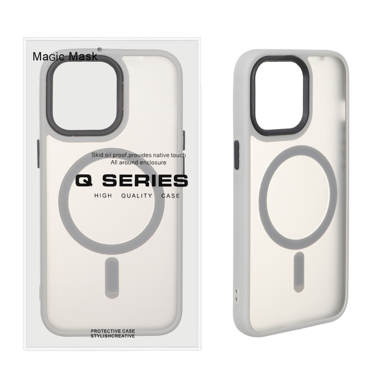 قاب اورجینال Magic Mask مات Magsafe بلک لنز Apple iPhone 13 Pro - خاکستری