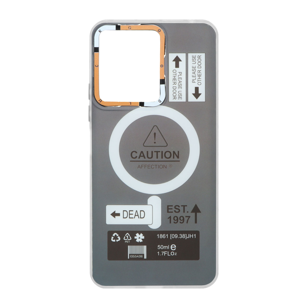 قاب Caution دور مات طرح مگ سیف مناسب برای شیائومی ردمی 13C و پوکو C65