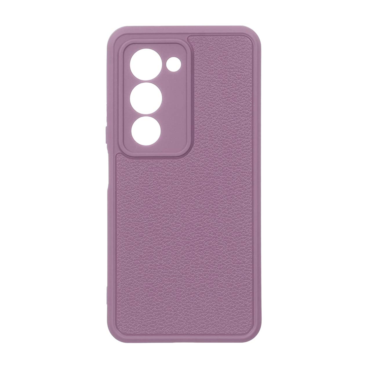 قاب طرح چرم محافظ لنزدار بنفش مناسب برای شیائومی ردمی 15 4G