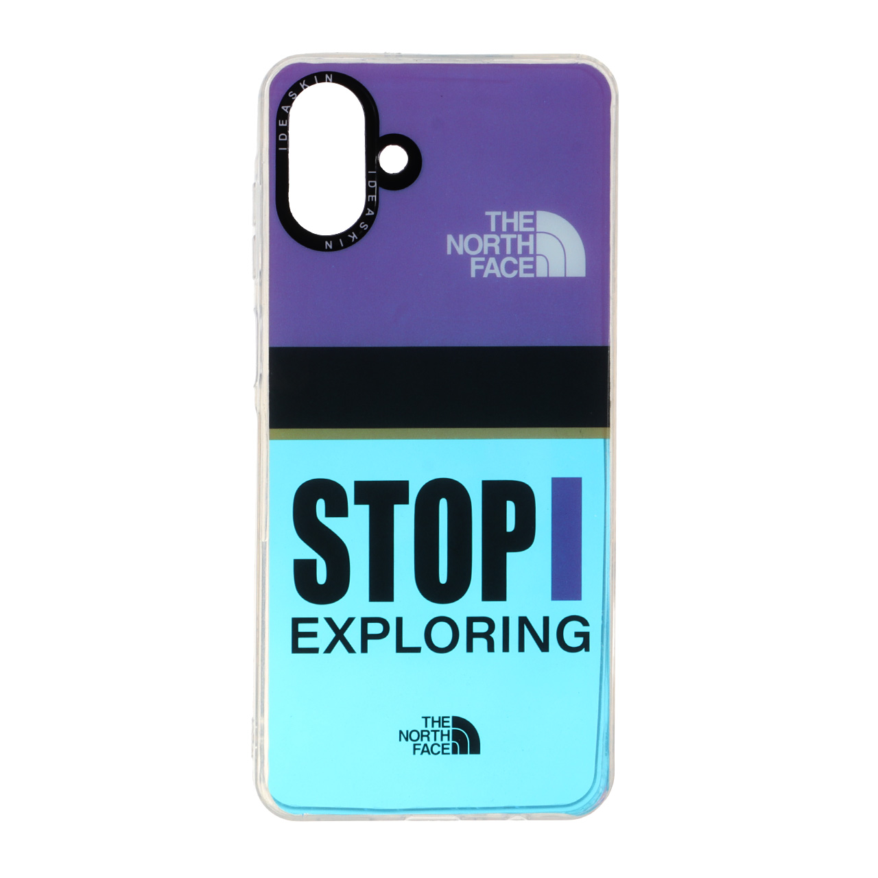 قاب هولوگرامی طرح Stop Exploring با لوگو The North Face مناسب برای سامسونگ گلکسی A07