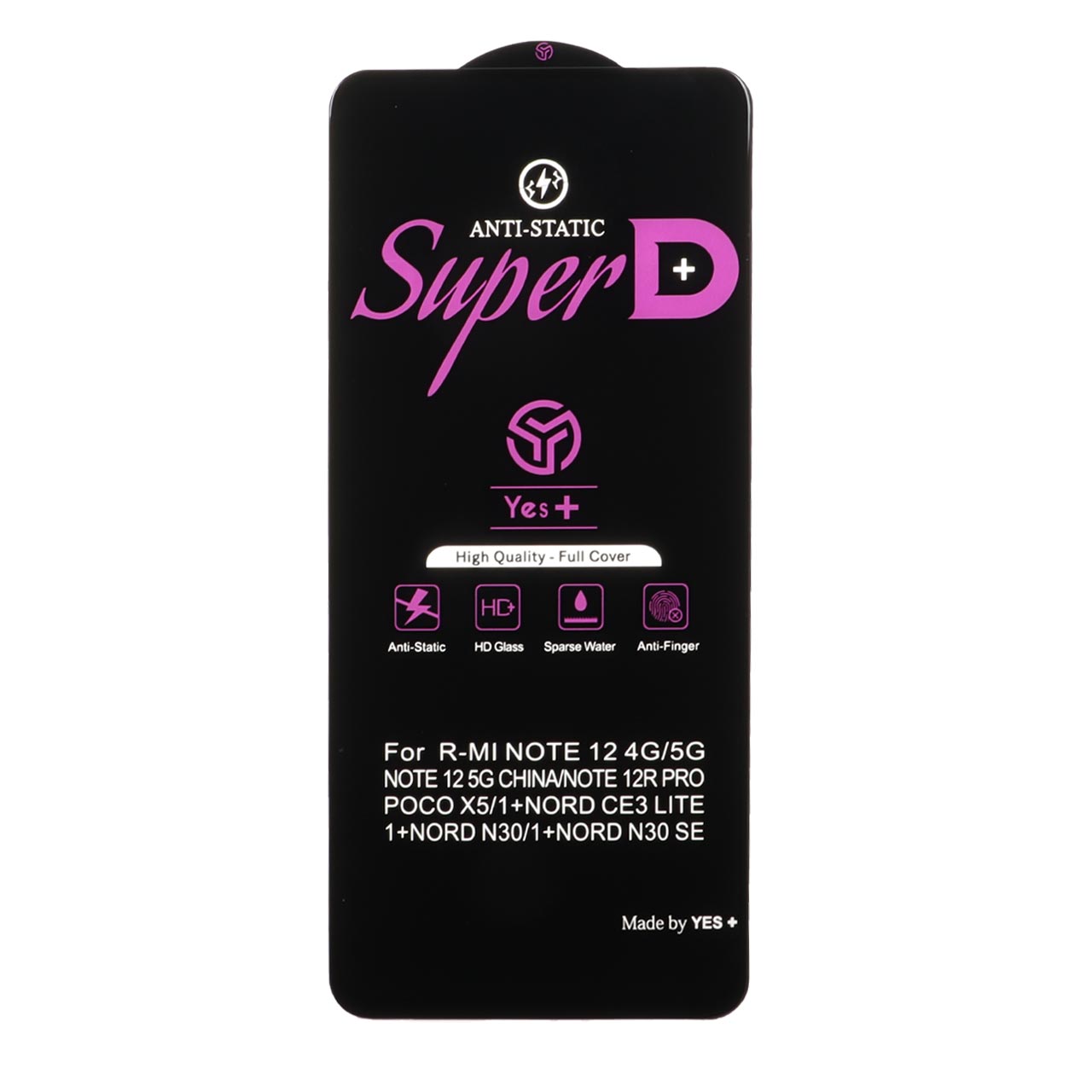 محافظ صفحه نمایش شیشه ای Super D Anti Static Yes Plus مناسب برای شیائومی نوت 12 و پوکو X5